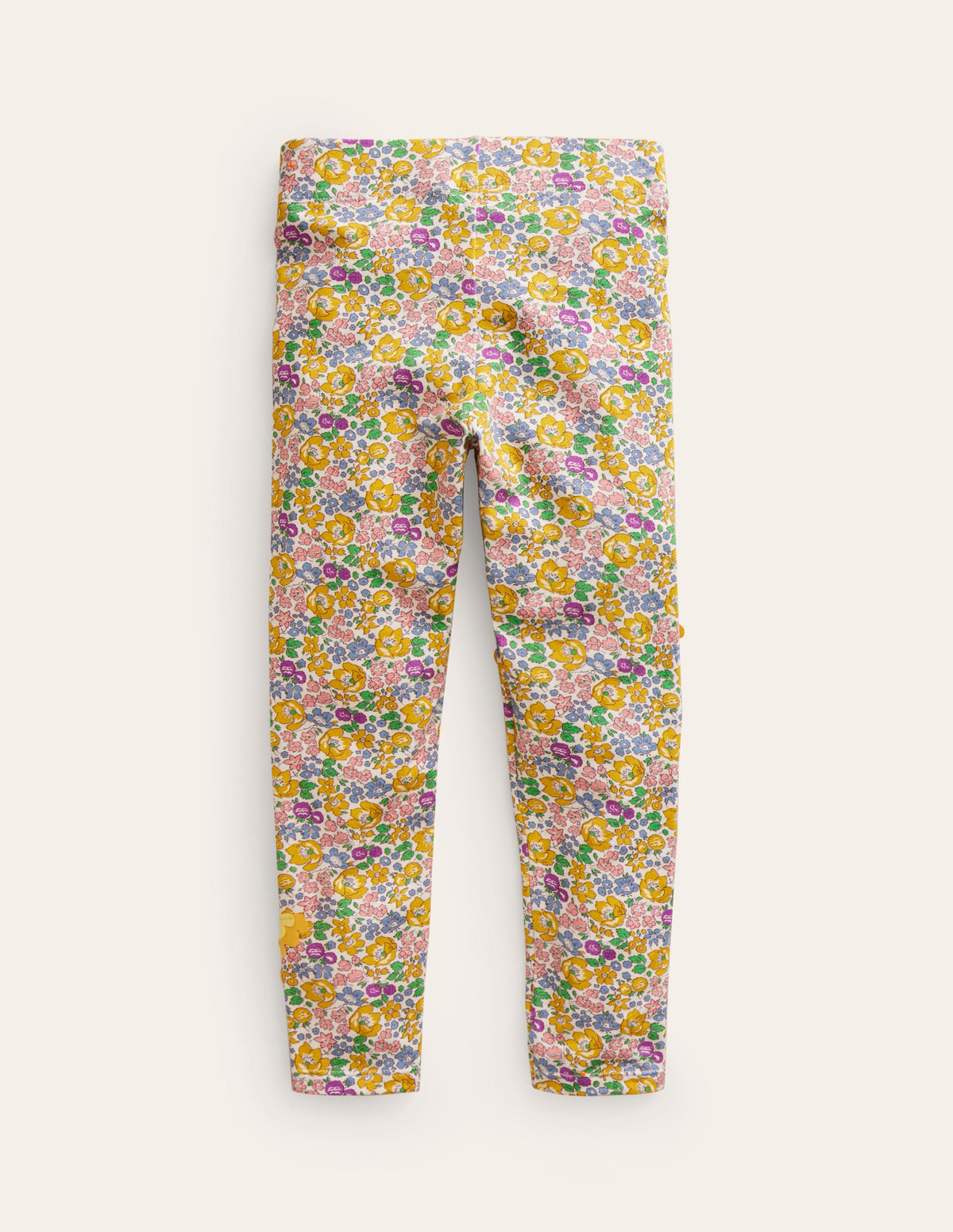 Appliqué Leggings-Yellow Spring Bloom-2