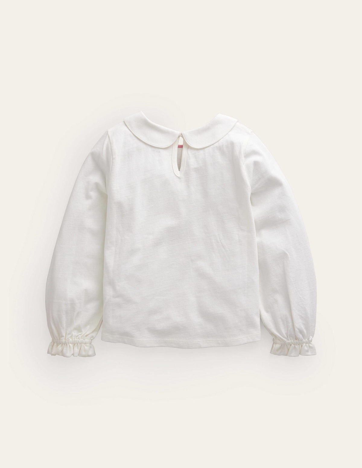 Collared Jersey Top-Ivory - Image 2