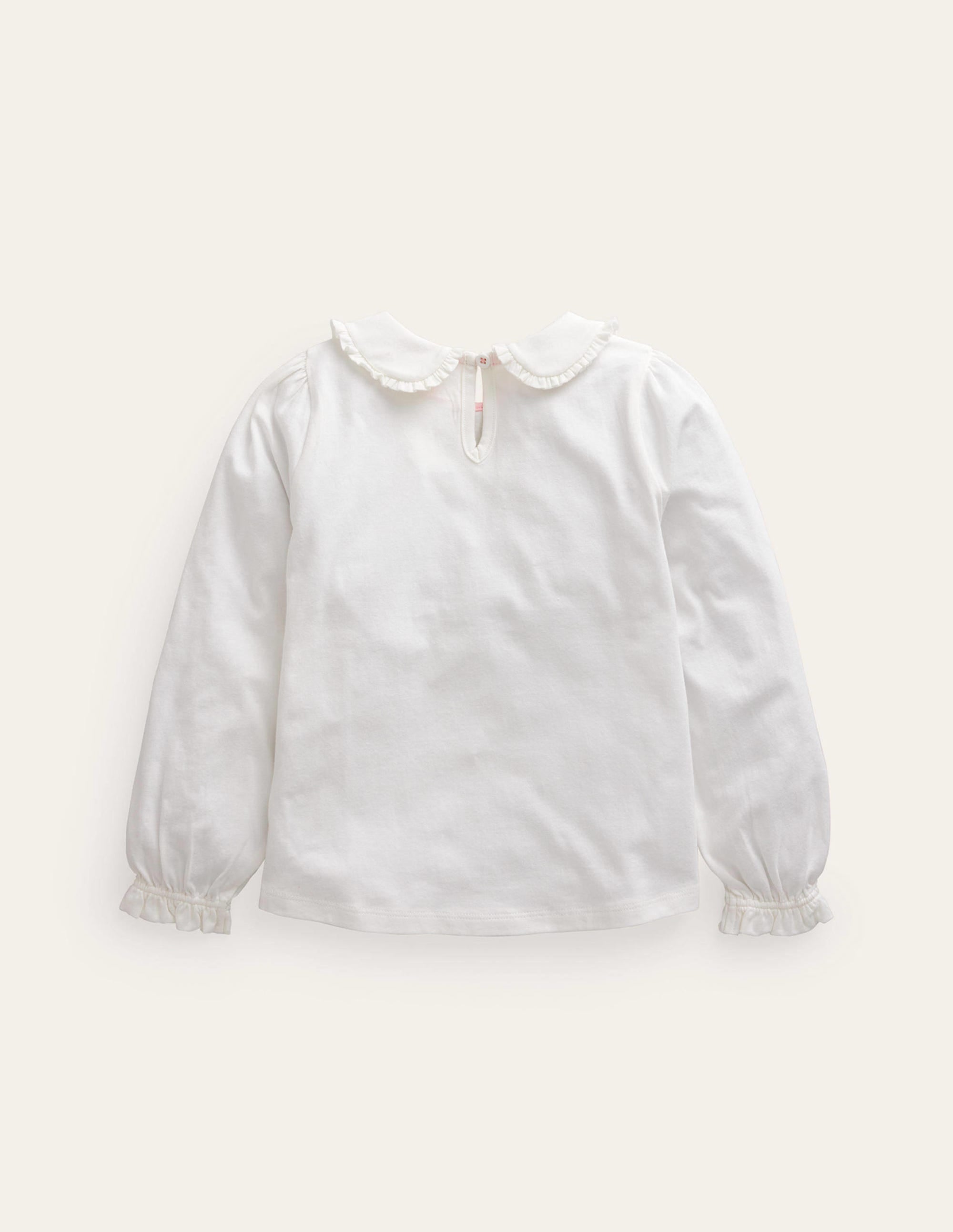 Collared Jersey Top-Ivory Strawberry - Image 2