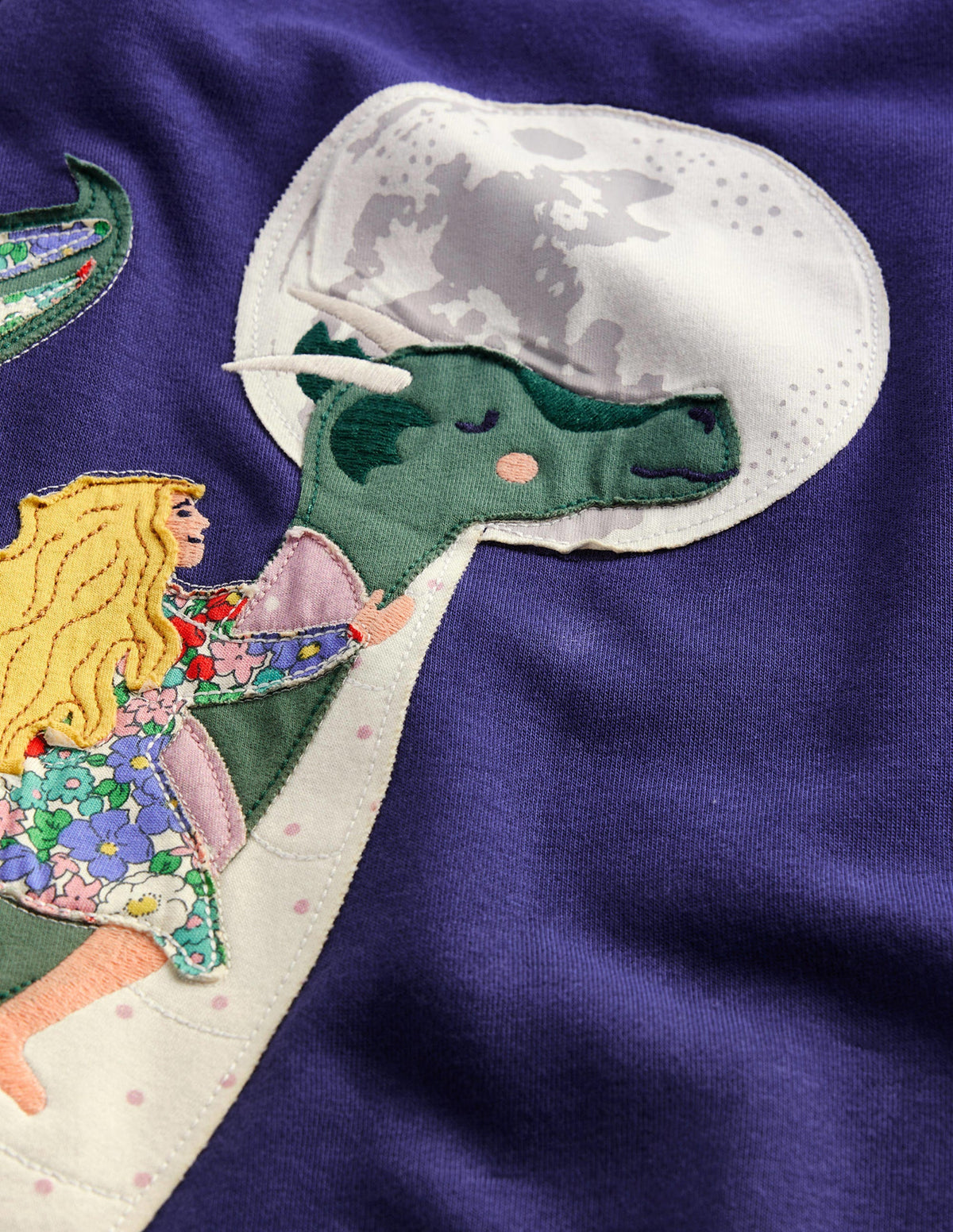 Cosy Appliqué Sweatshirt Dress-Navy Dragons - Image 3