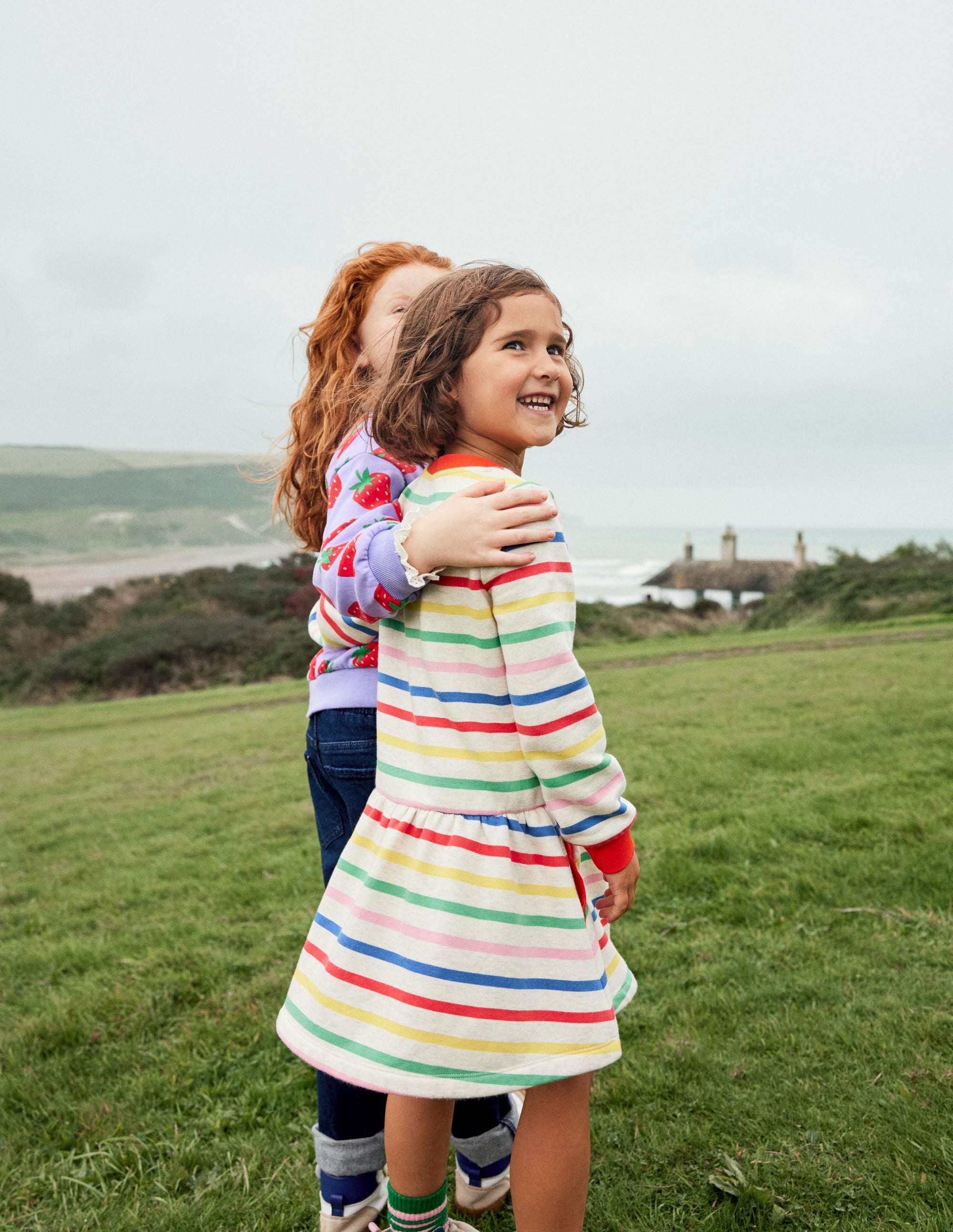 Cosy Printed Sweatshirt Dress-Multi Stripe - Image 4