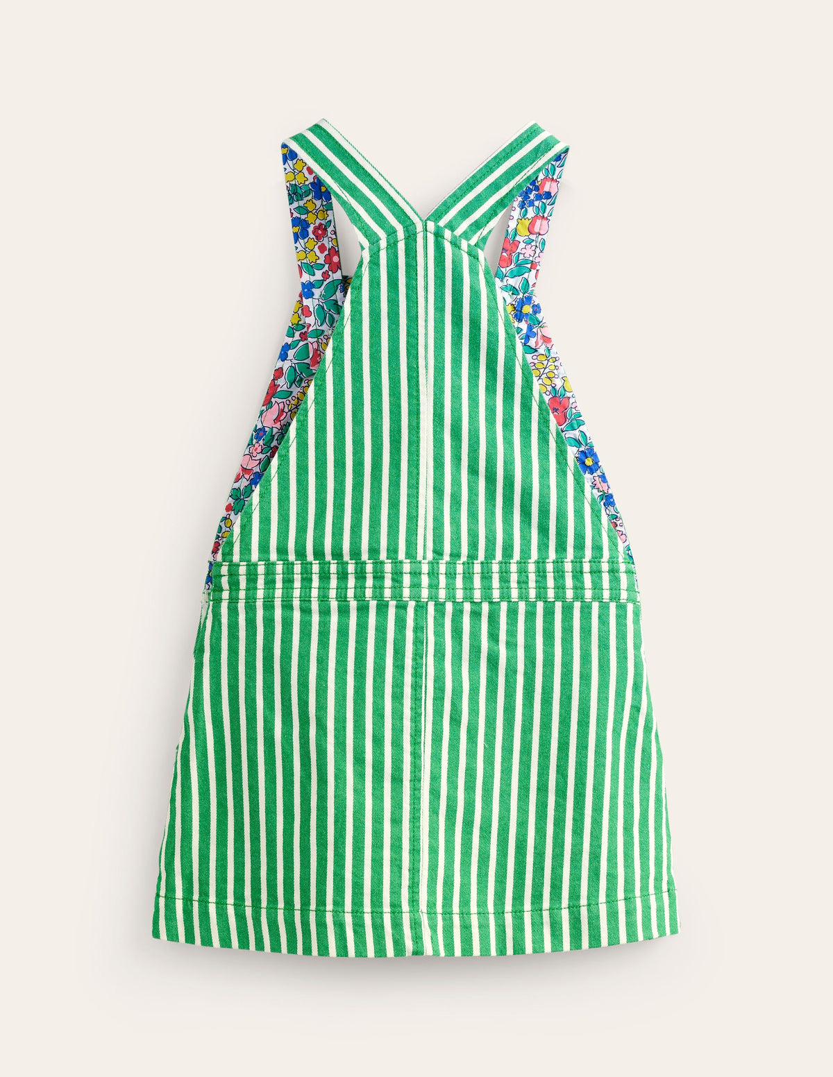 Overall Dress-Runner Bean / Ivory Stripe - Image 2