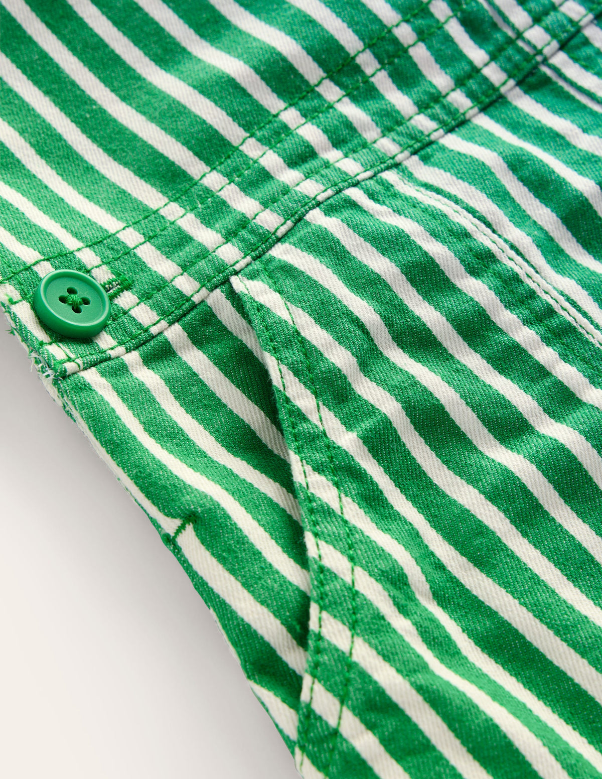 Overall Dress-Runner Bean / Ivory Stripe-3