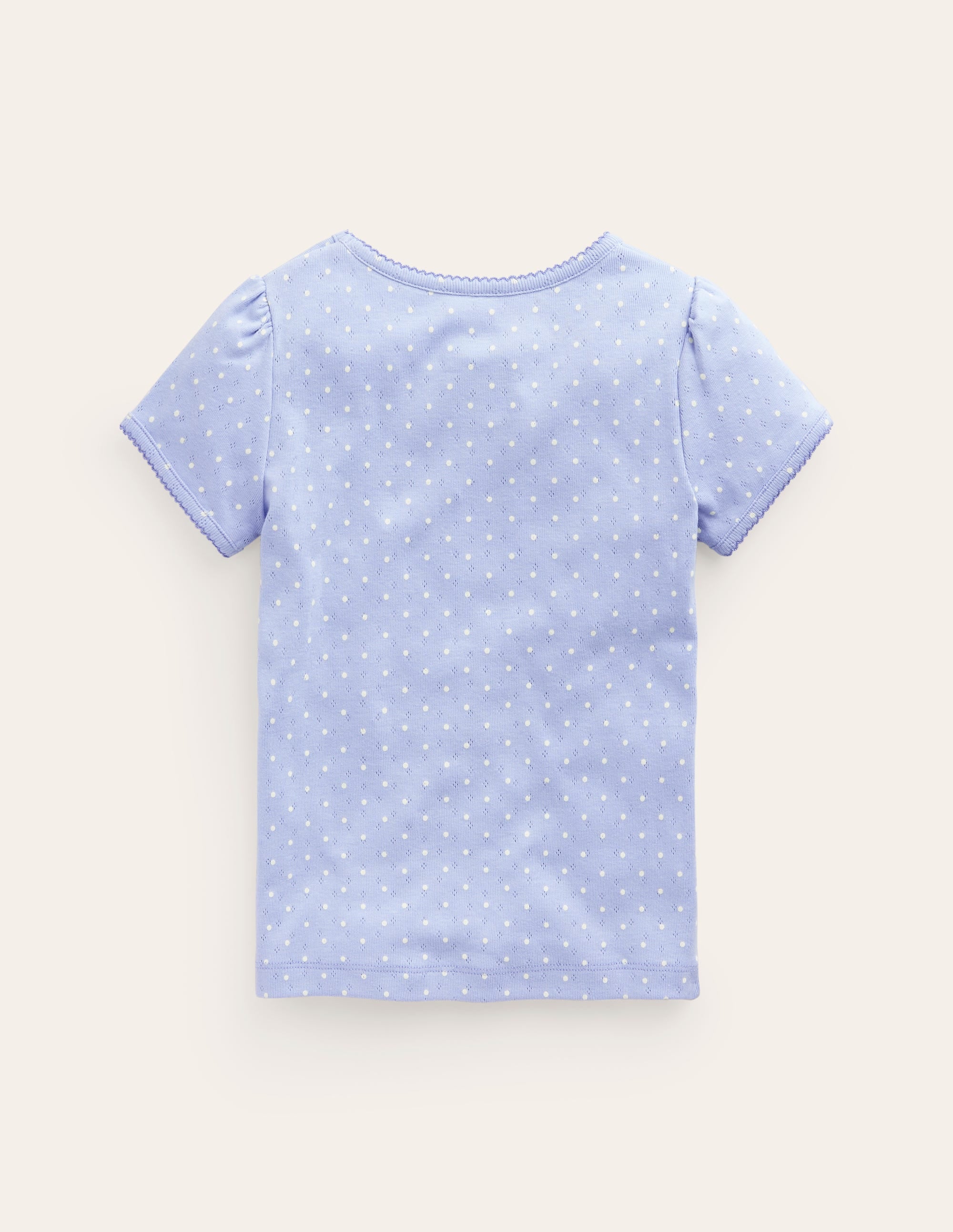 Short-sleeved Pointelle Top-Etoile Blue Spot - Image 2