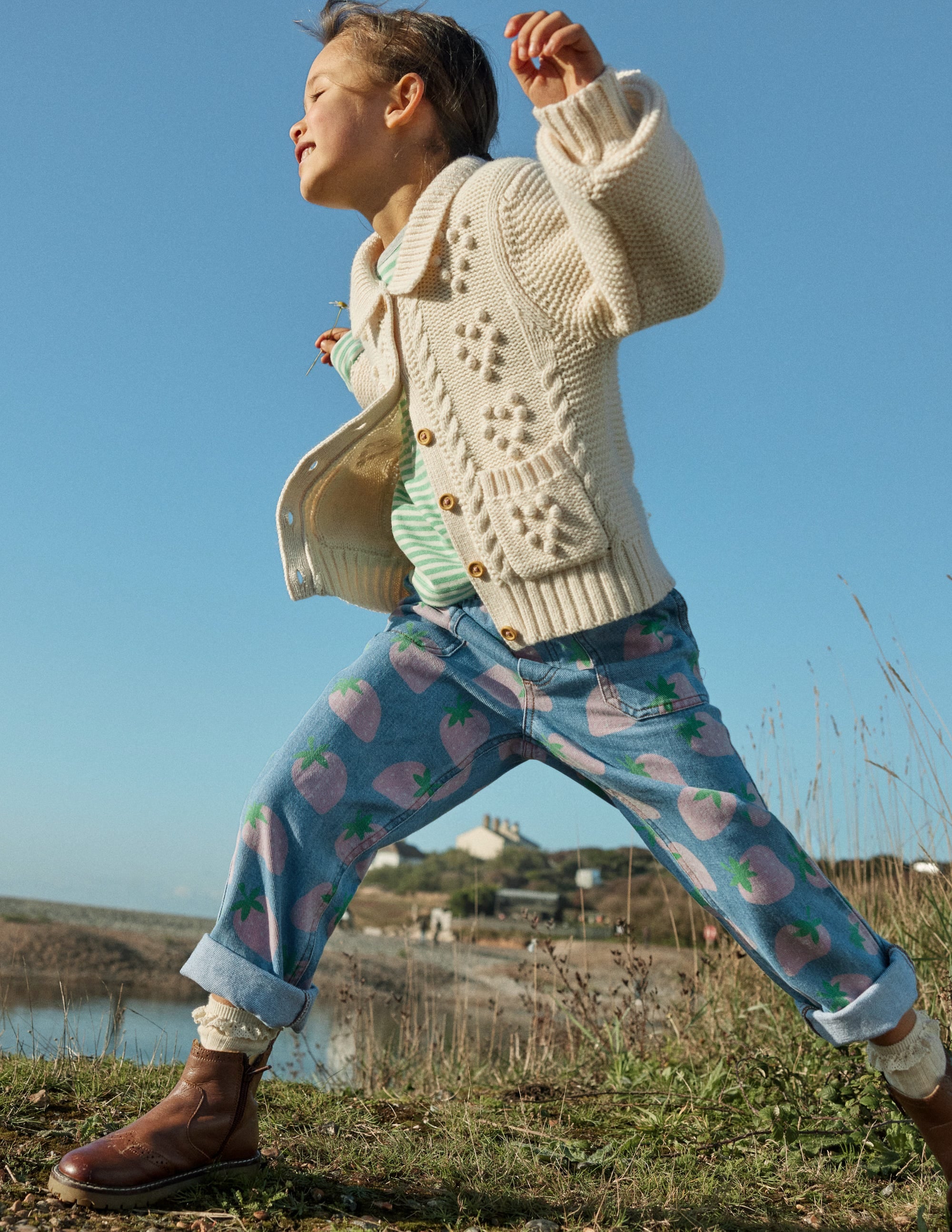 Denim Pull-on Jean-Denim Strawberries - Image 4