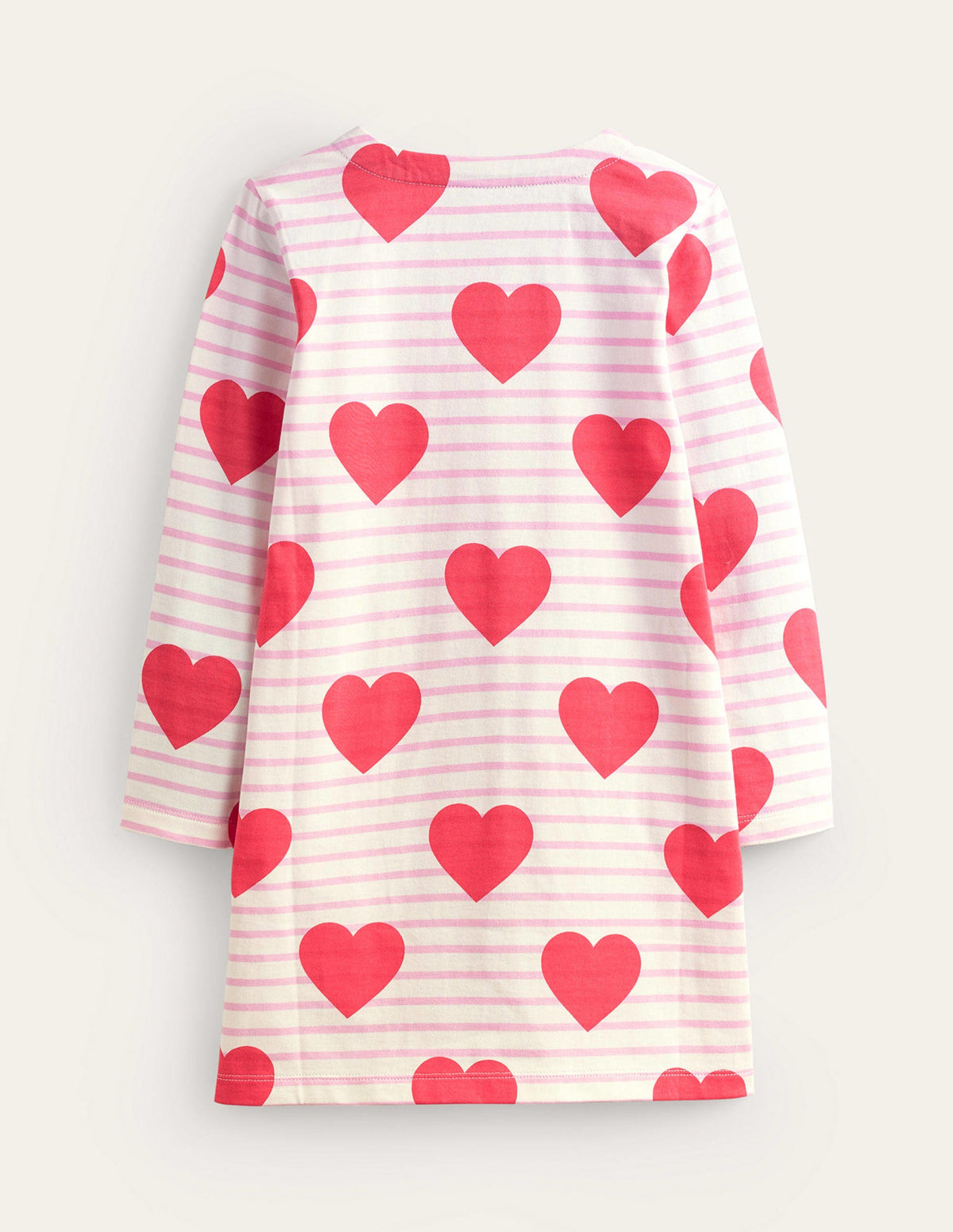 Fun Breton Dress-Poppy Red Stripe Heart - Image 2