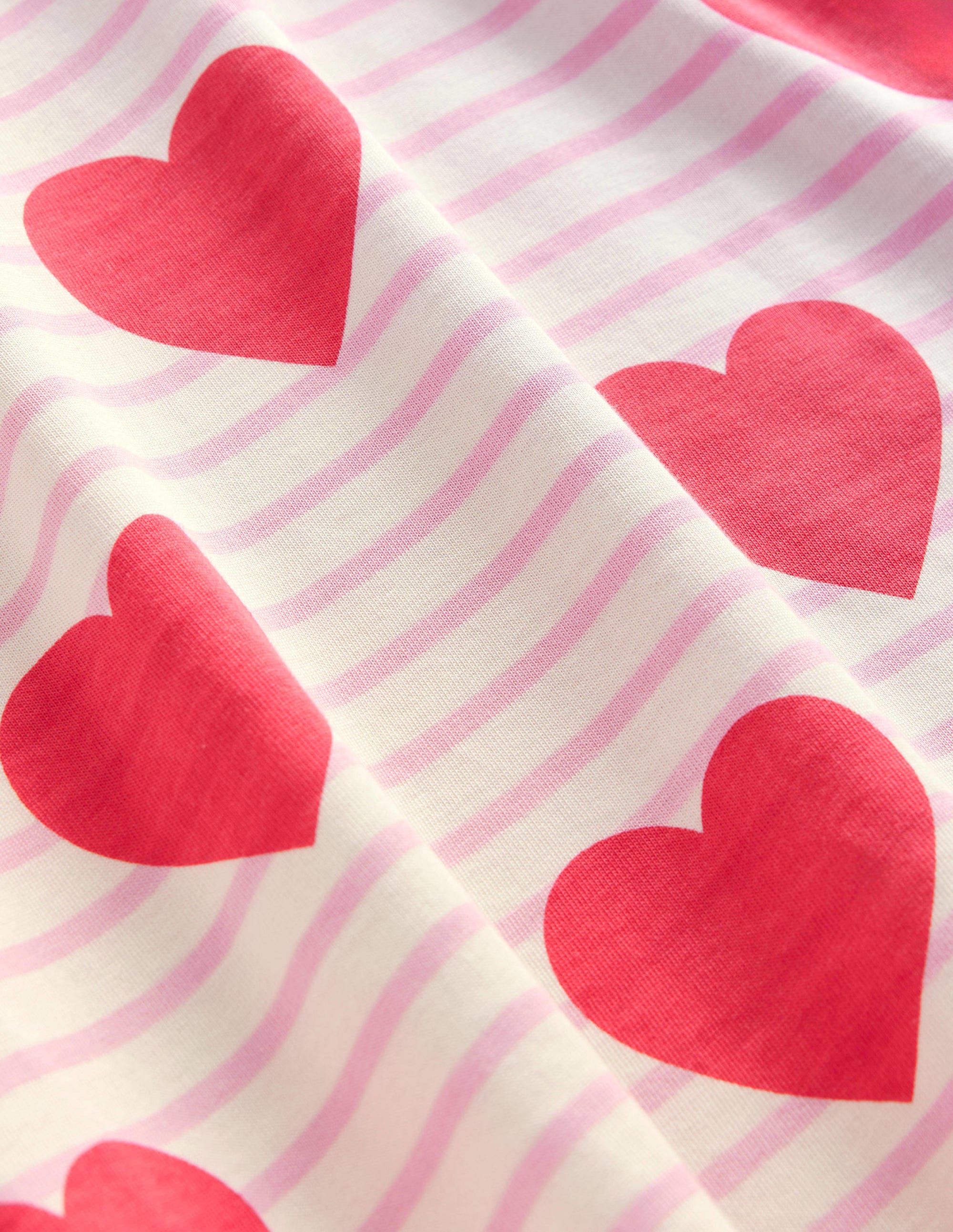 Fun Breton Dress-Poppy Red Stripe Heart - Image 3