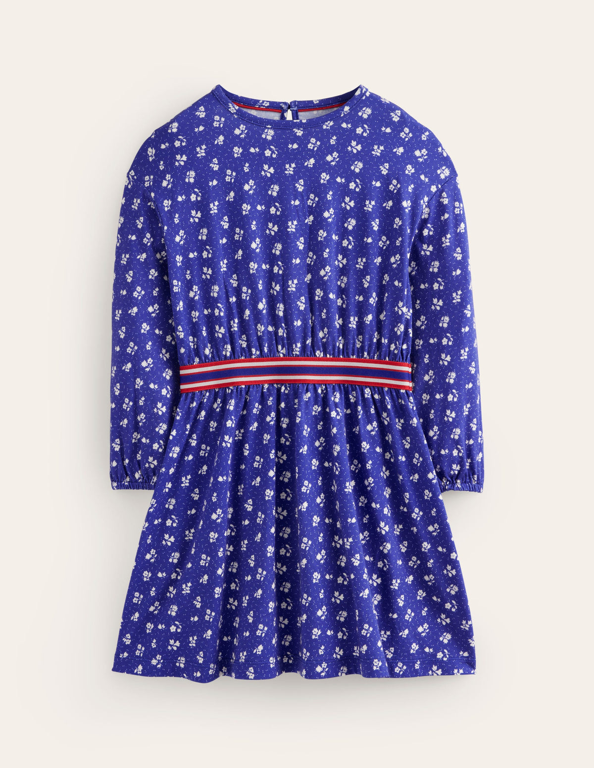 Blouson Sleeve Printed Dress-College Navy Spring - Image 1