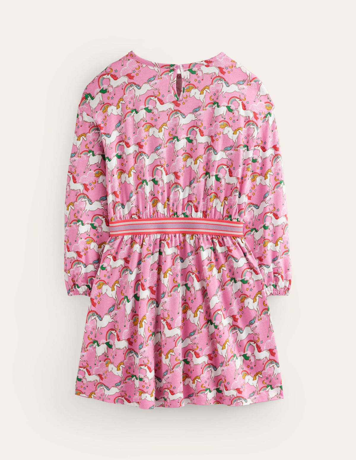 Blouson Sleeve Printed Dress-Ballet Pink Unicorns - Image 2