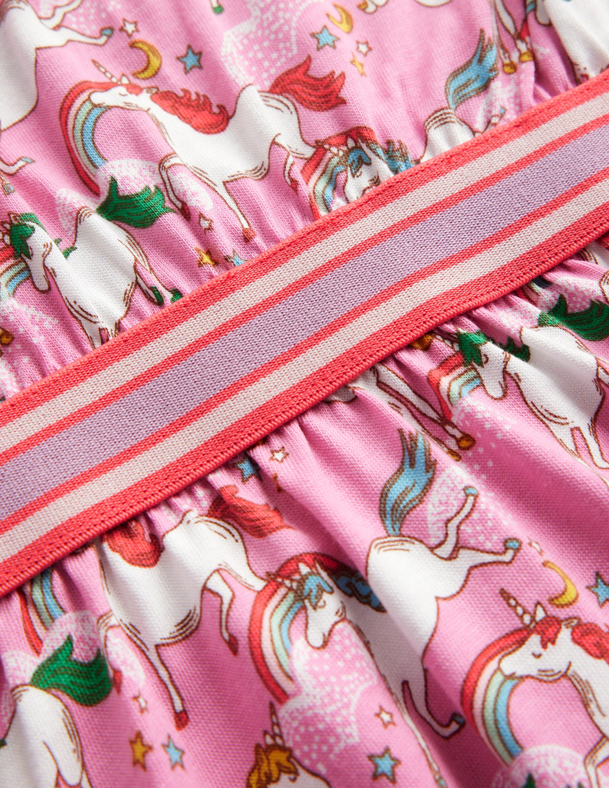 Blouson Sleeve Printed Dress-Ballet Pink Unicorns - Image 3