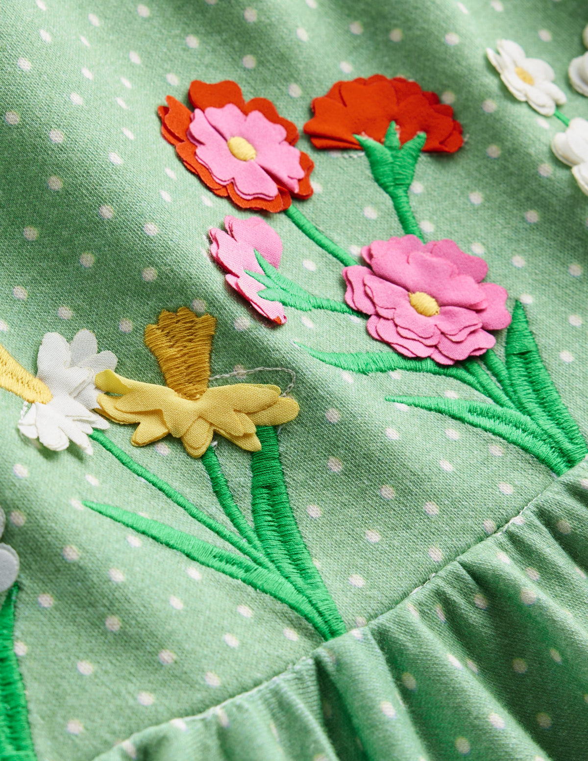Flutter Twirly Dress-Pistachio Green Flowers - Image 3
