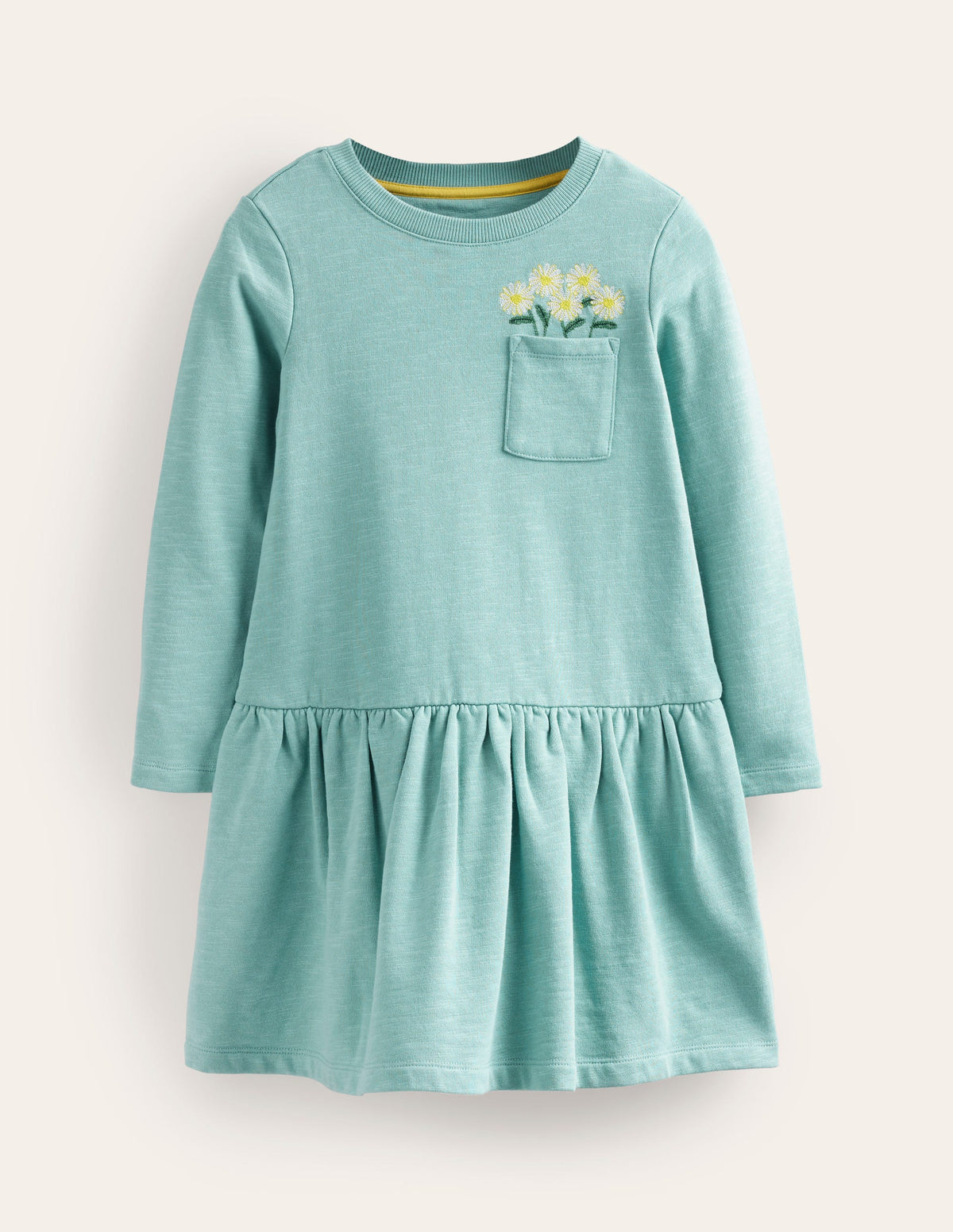 Embroidered Sweat Dress-Georgian Blue Flowers - Image 1