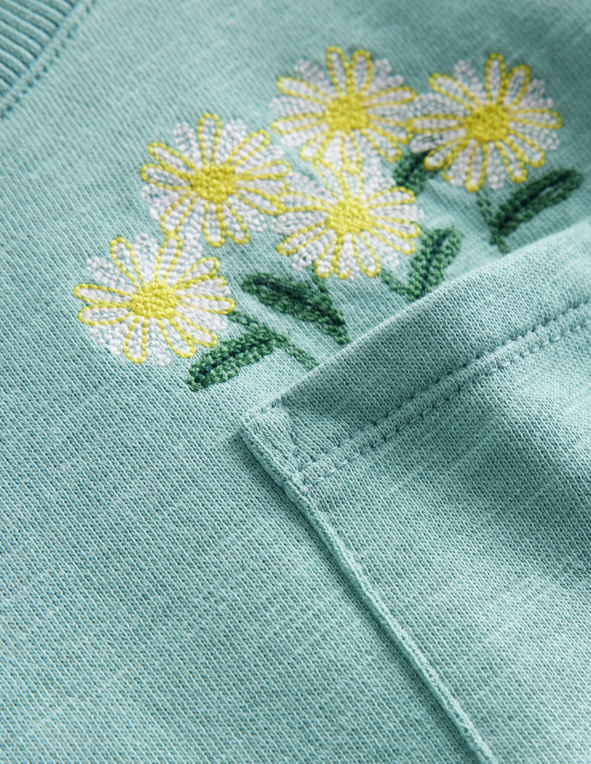 Embroidered Sweat Dress-Georgian Blue Flowers-3