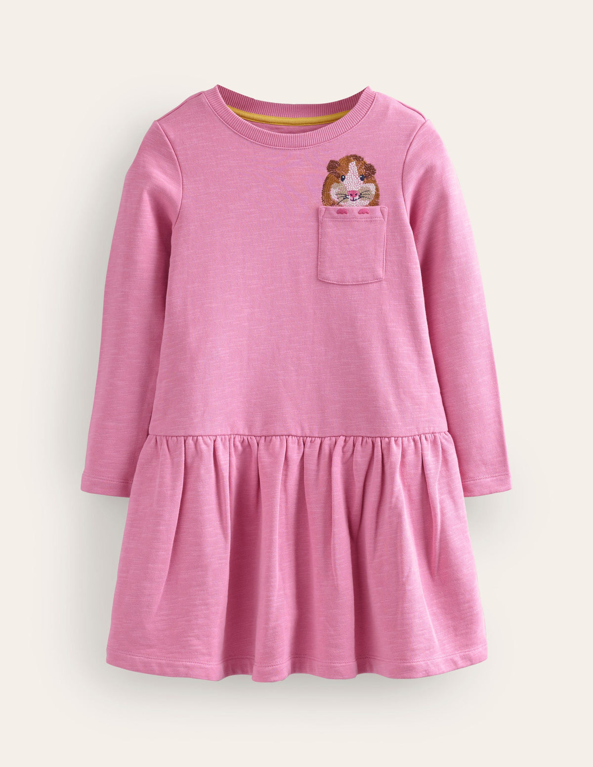 Embroidered Sweat Dress-Cosmos Pink Guinea Pig - Image 1