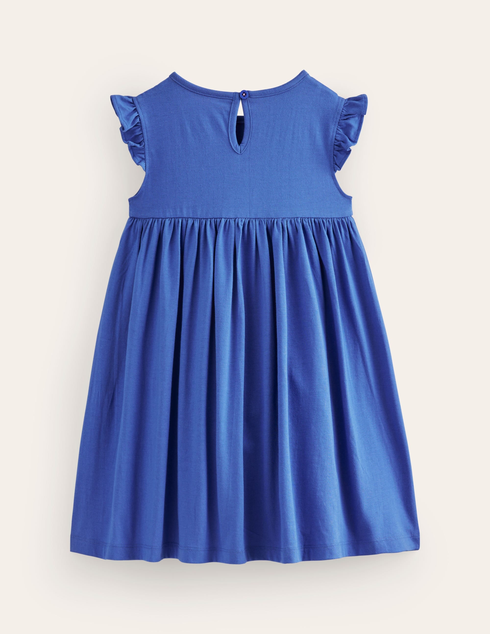 Frill Sleeve Appliqué Dress-BlueJay Cats - Image 2