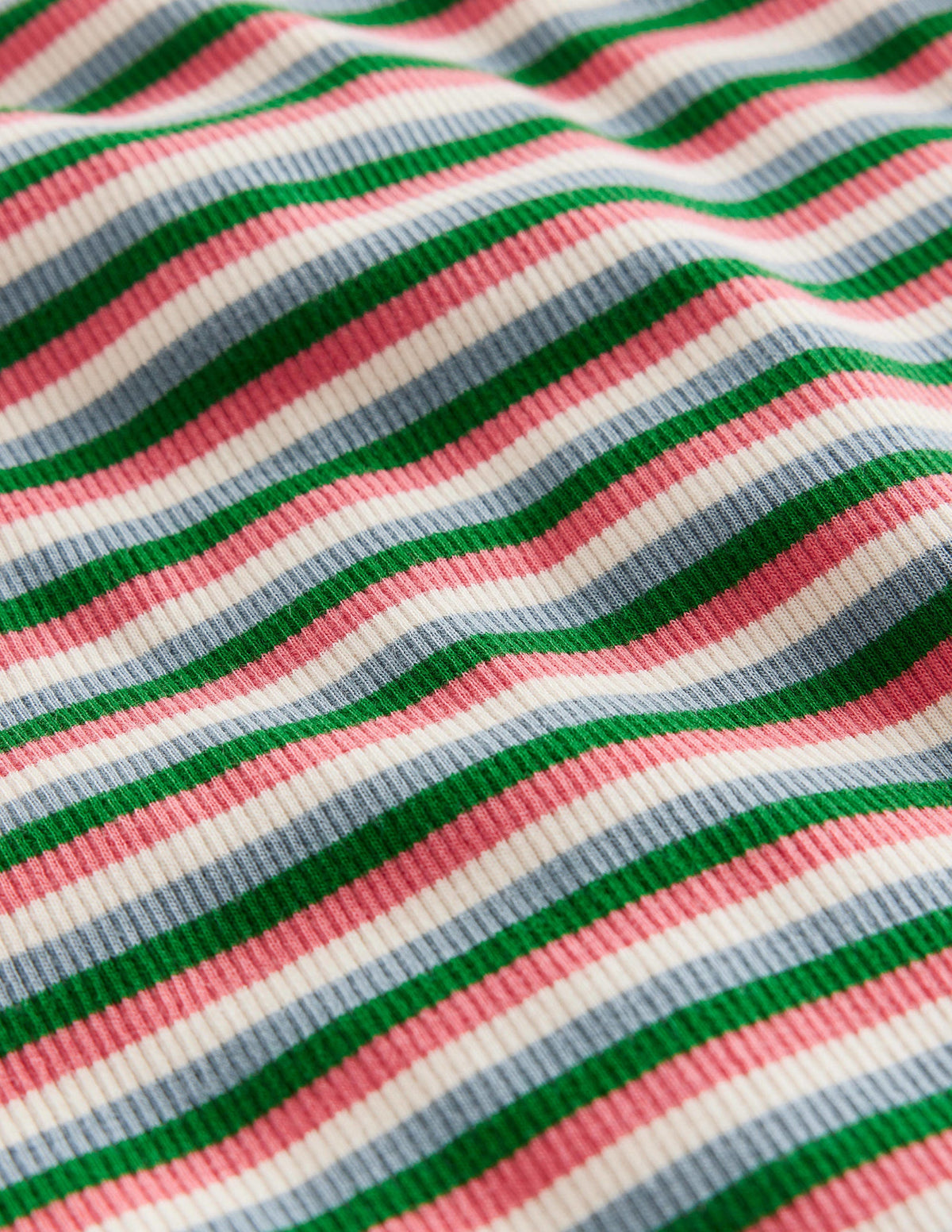 Ribbed Stripe T-Shirt-Pink/Green - Image 3