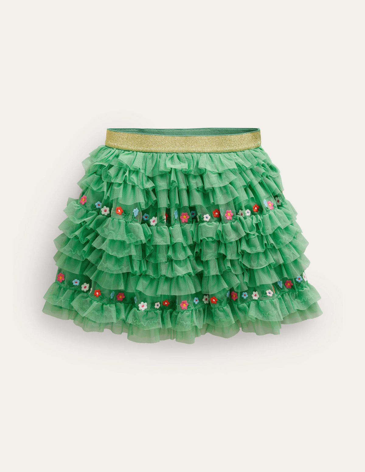 Tulle Ruffle Skirt-Aloe Green - Image 1