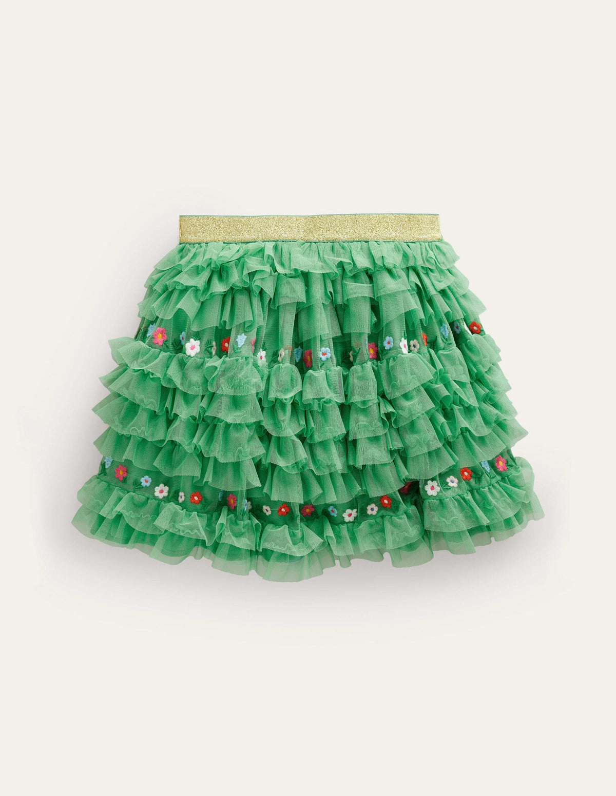 Tulle Ruffle Skirt-Aloe Green - Image 2