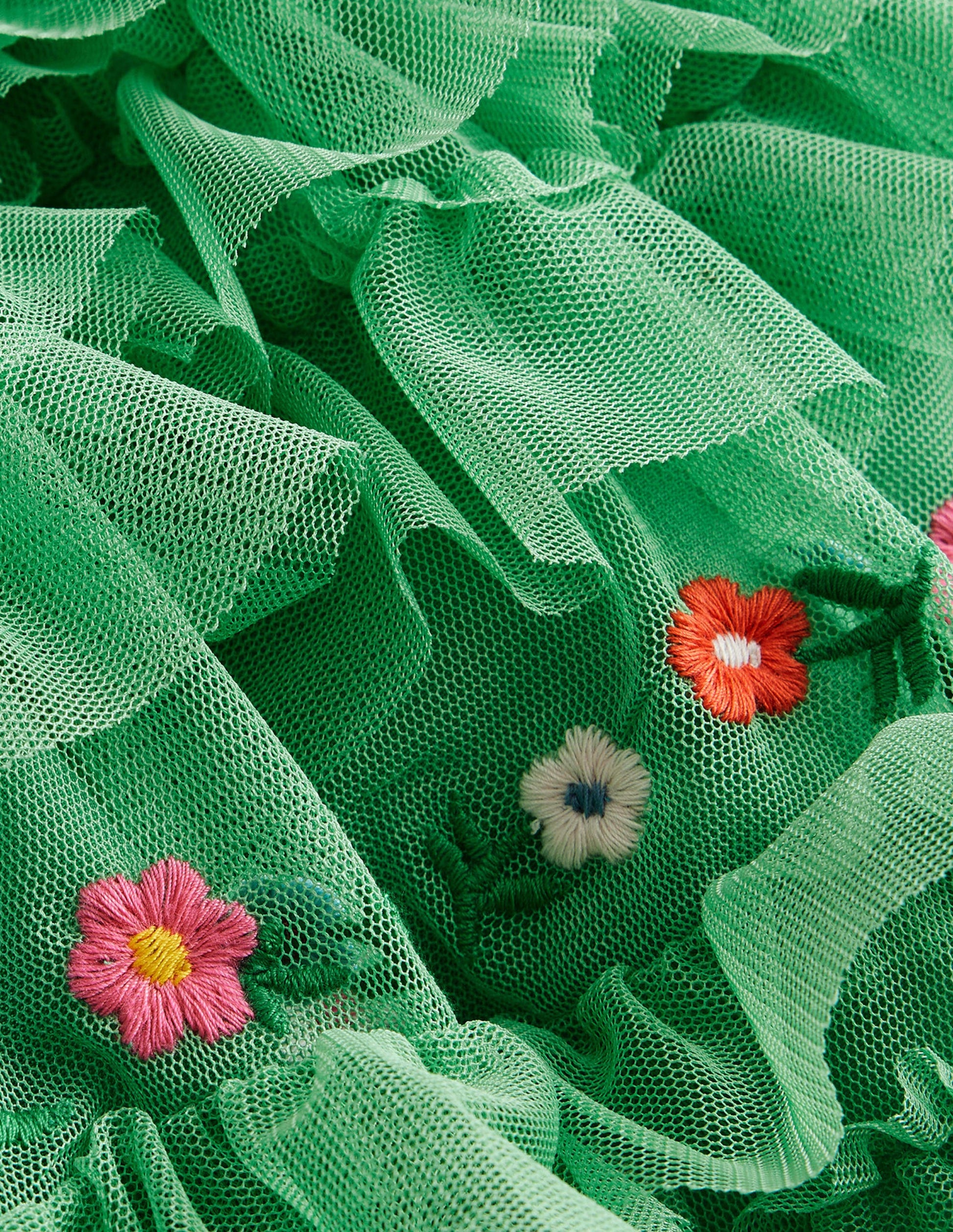 Tulle Ruffle Skirt-Aloe Green-3