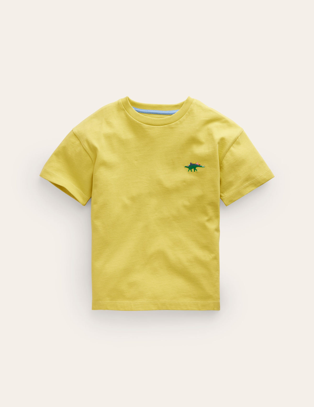 Embroidered Logo T-Shirt-Zest Yellow Dinosaur-1