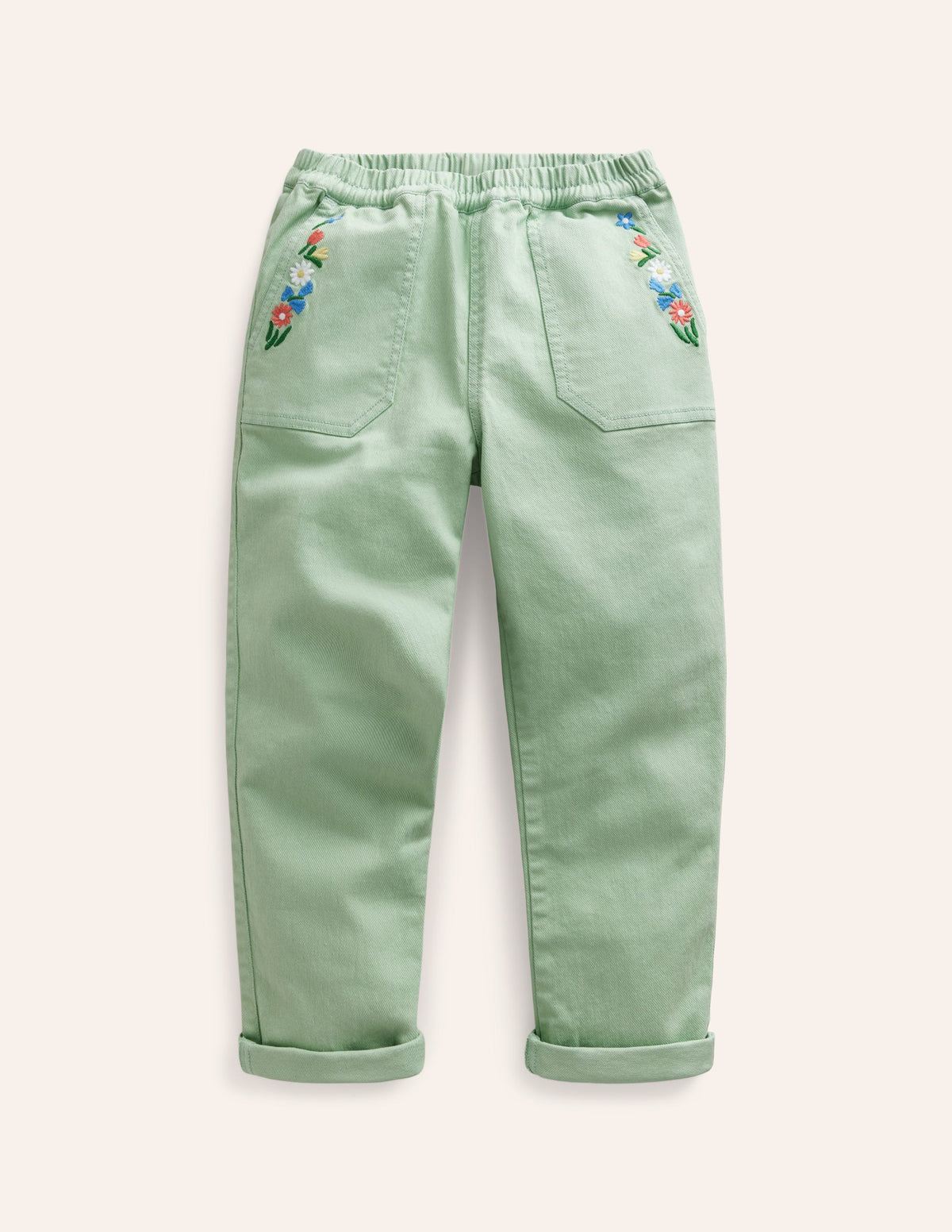 Pull-on Trouser-Aloe Green Embroidery - Image 1