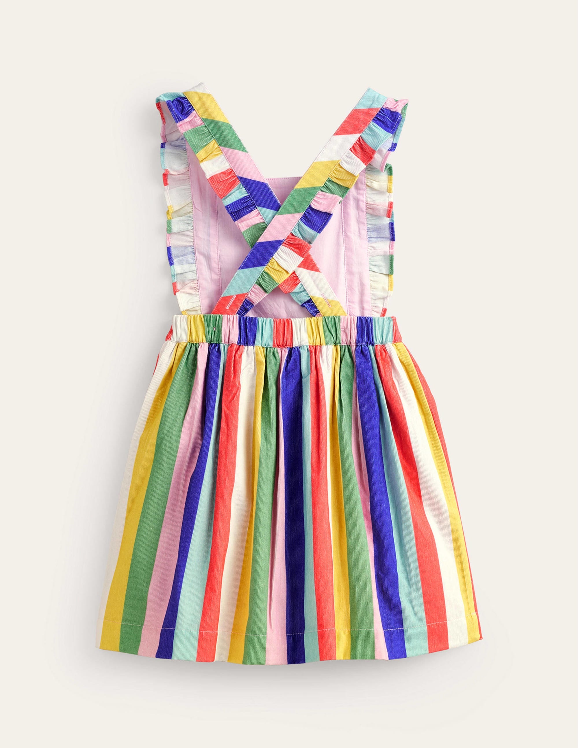 Cord Pinafore Dress-Jam Red / Georgian Blue Stripe - Image 2