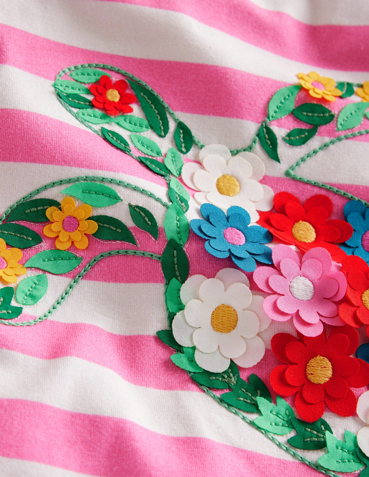 Short Sleeve Appliqué T-shirt-Cosmos Pink/Ivory Turtle - Image 3