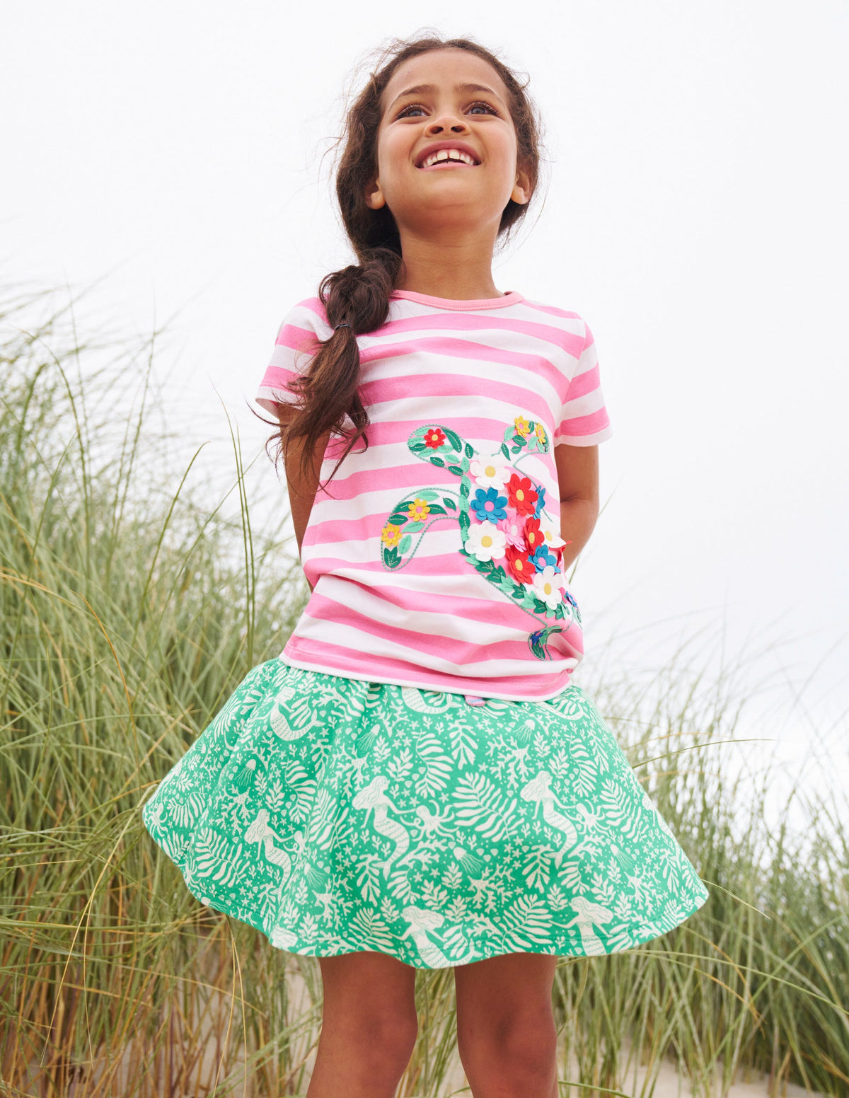 Short Sleeve Appliqué T-shirt-Pink/Ivory Lynx-5