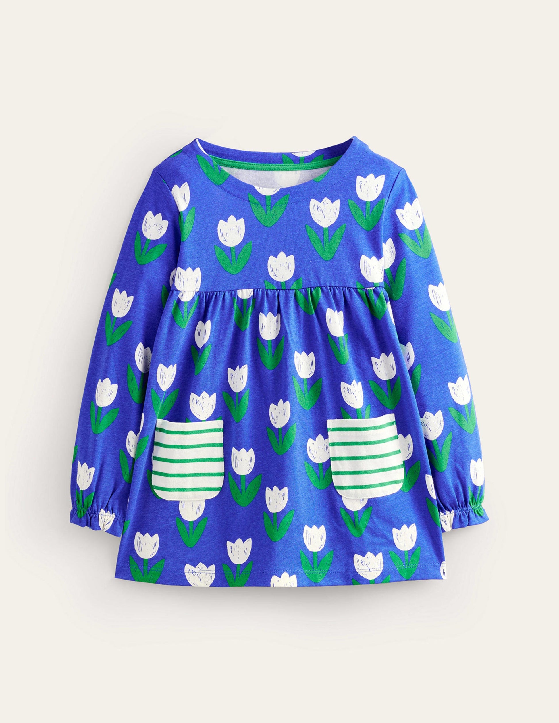 Hotchpotch Printed Tunic-Blue Heron Tulips-1