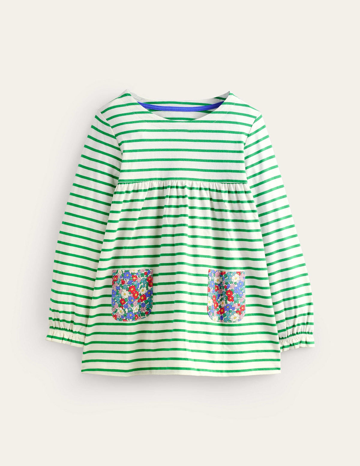 Hotchpotch Printed Tunic-Runner Bean/Ivory Floral - Image 1