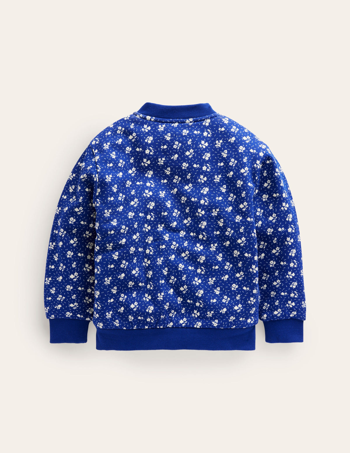 Borg Lined Jersey Bomber-Indigo Sprig Floral - Image 2