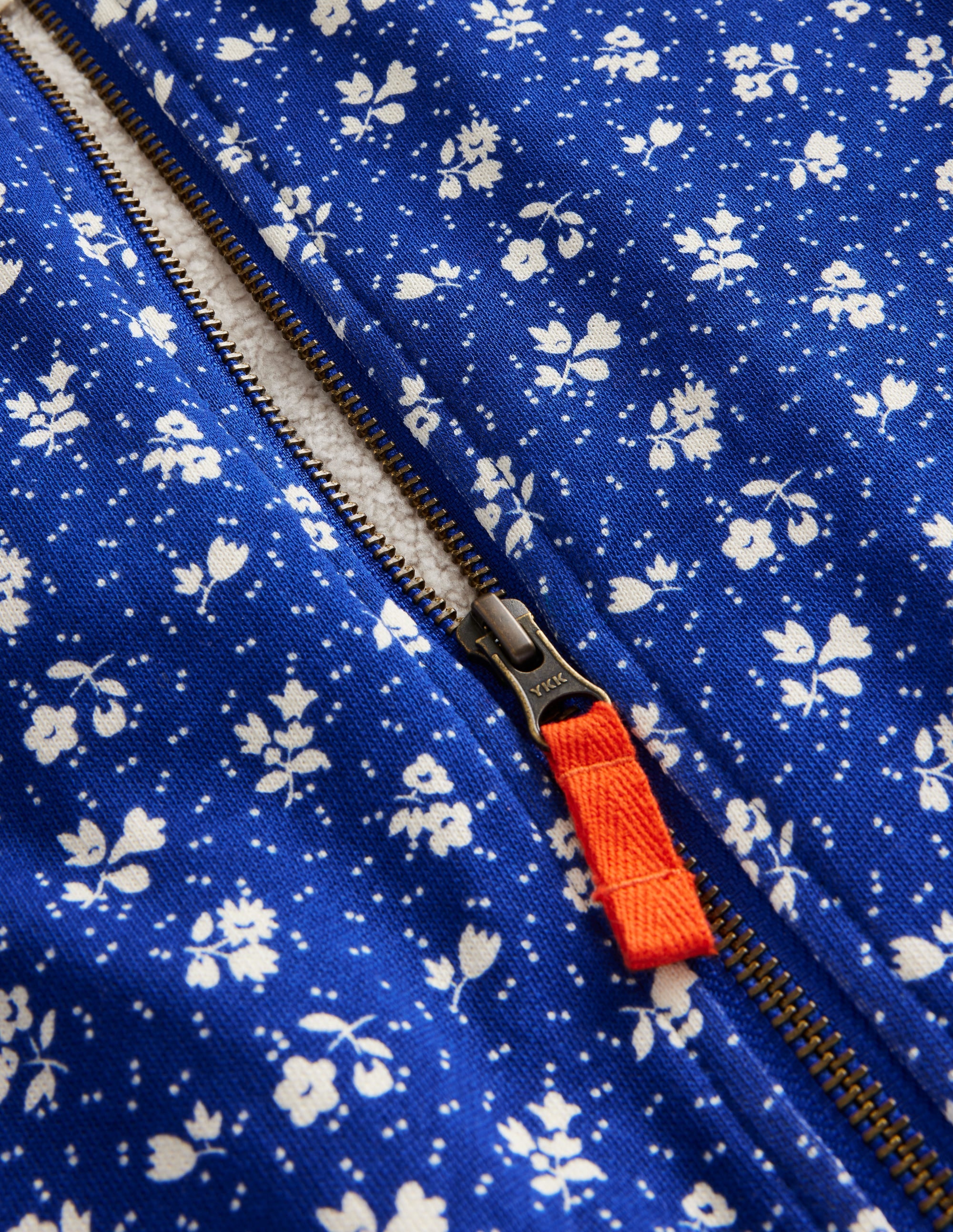 Borg Lined Jersey Bomber-Indigo Sprig Floral - Image 3