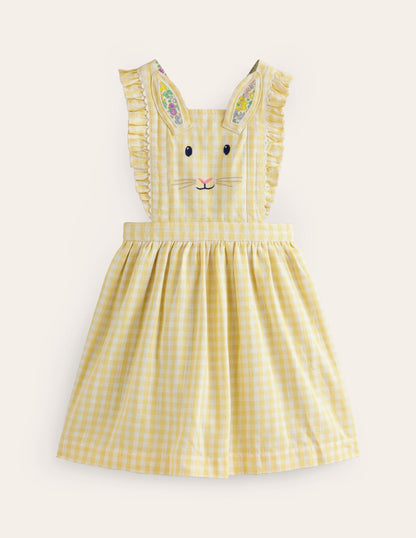 Charming Pinafore Dress-Honey / Ivory Stripe Bunny-1