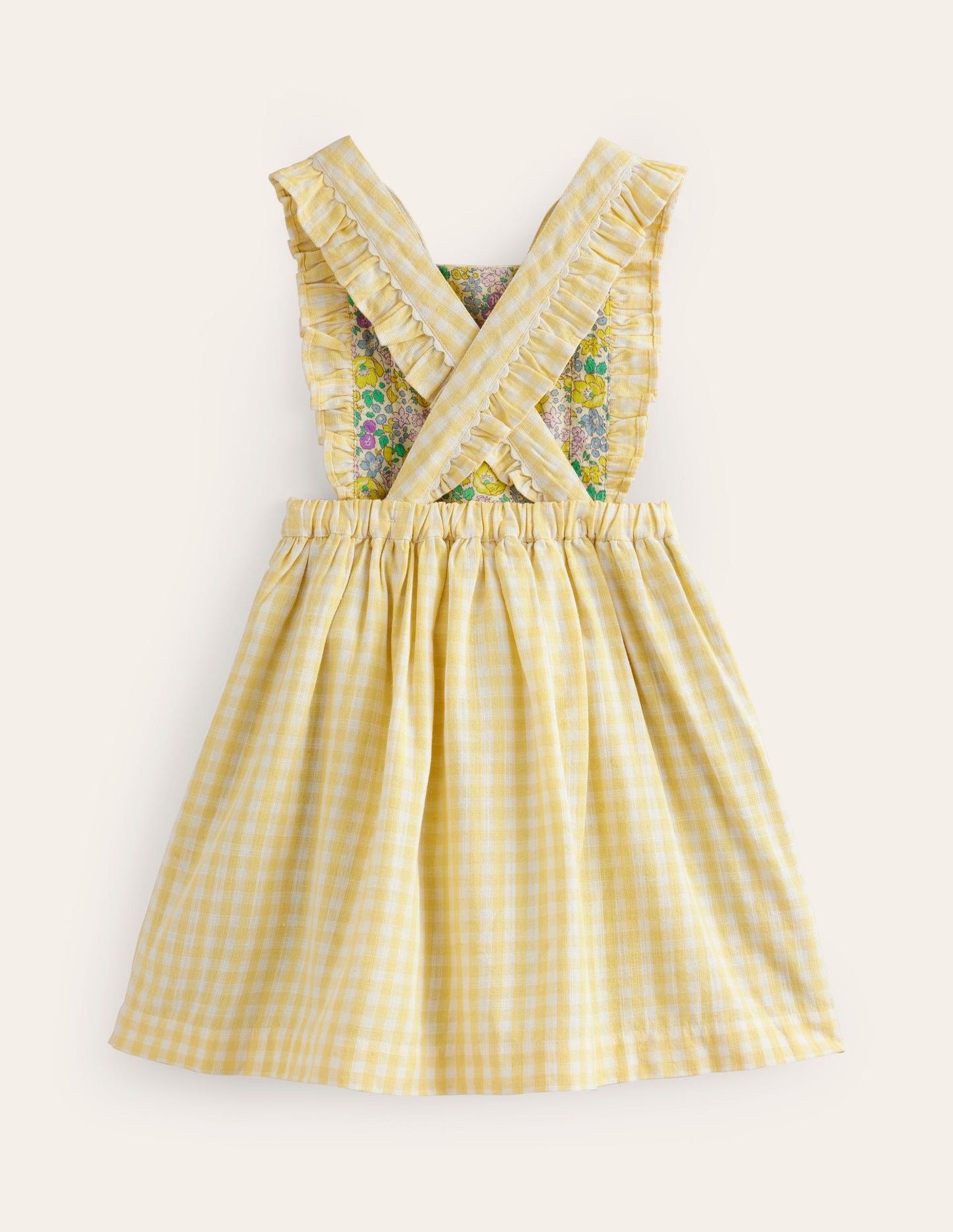 Charming Pinafore Dress-Honey / Ivory Stripe Bunny