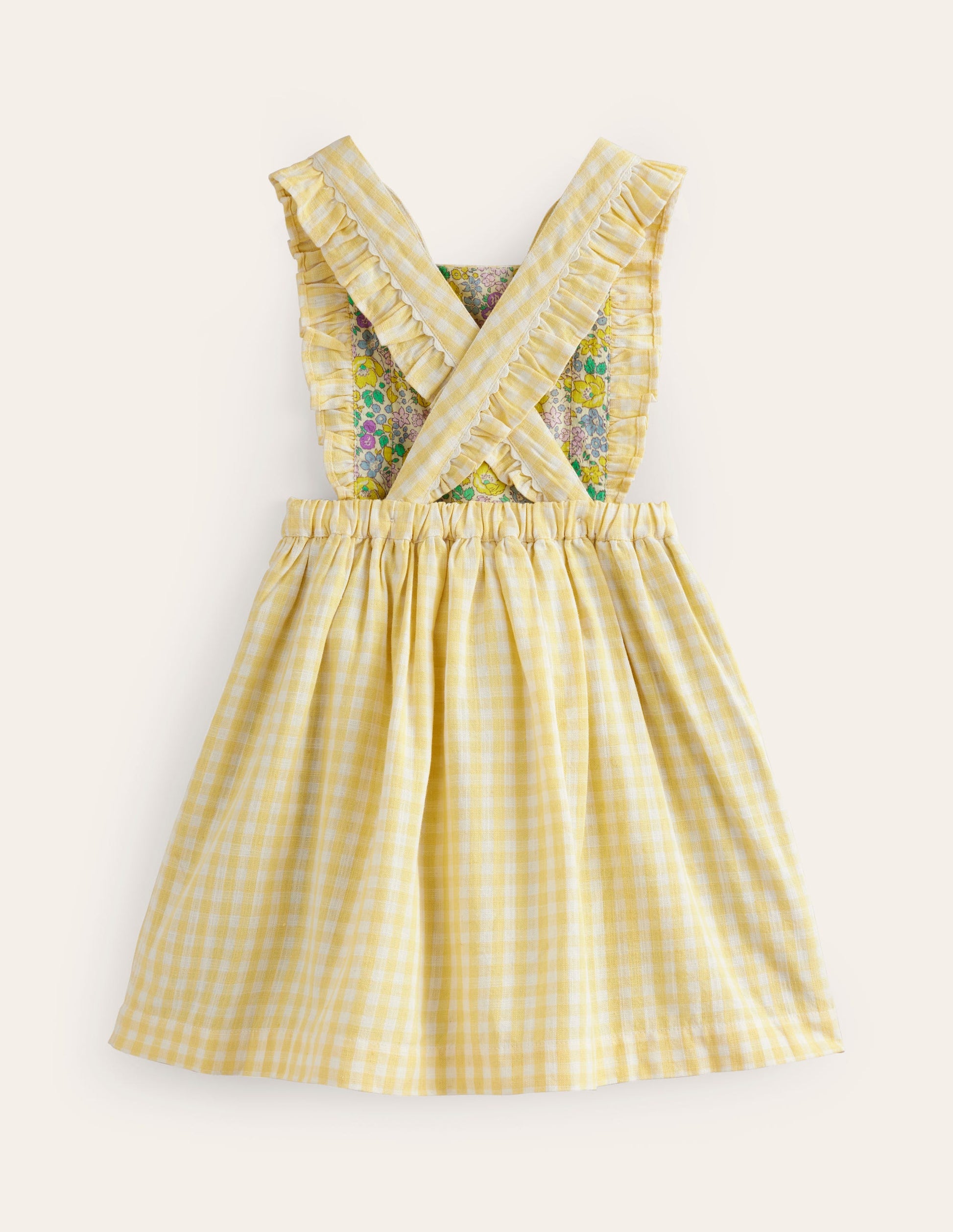 Charming Pinafore Dress-Honey / Ivory Stripe Bunny-2
