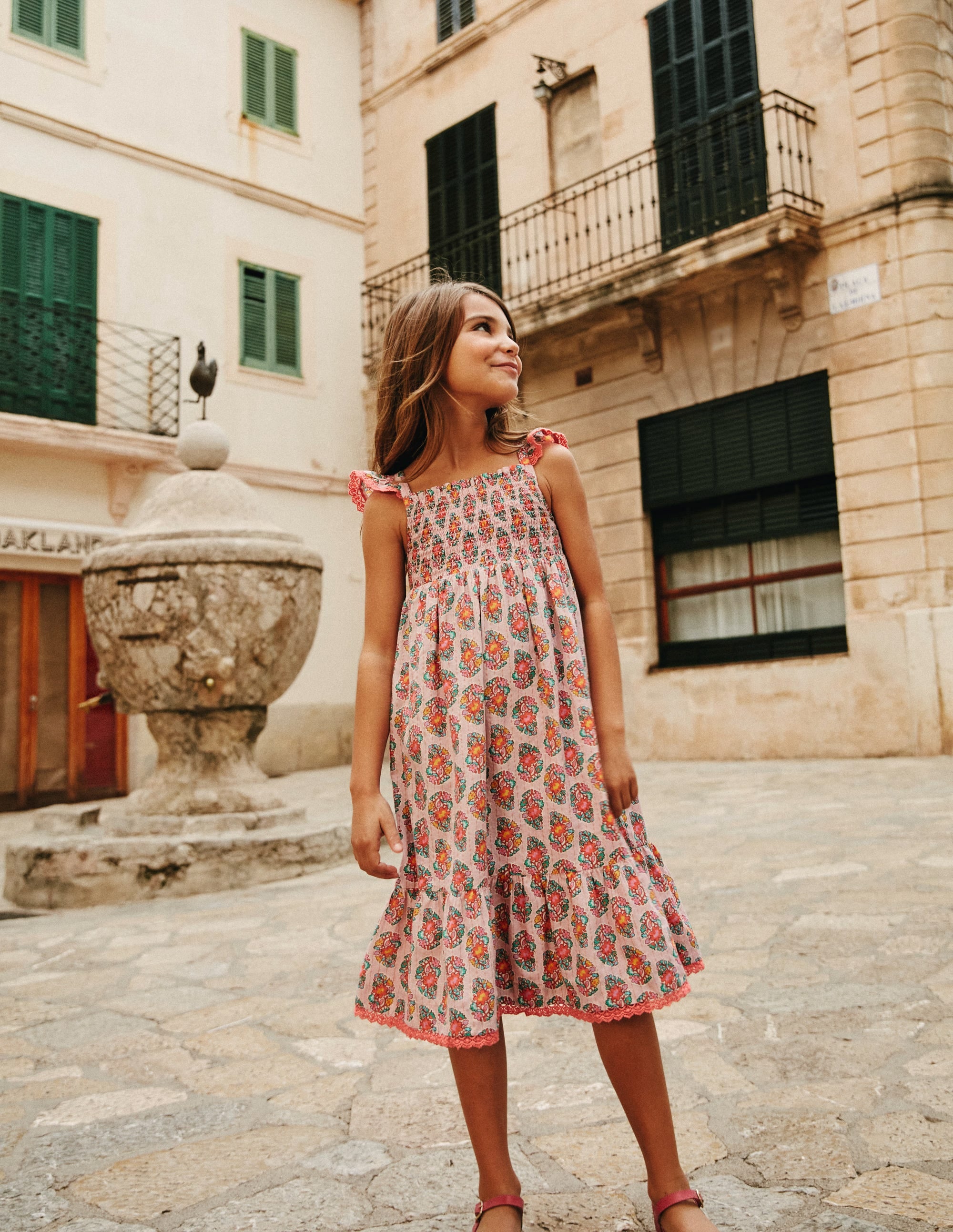 Frill Strap Maxi Sundress-Sugared Almond Pink Paisley - Image 6