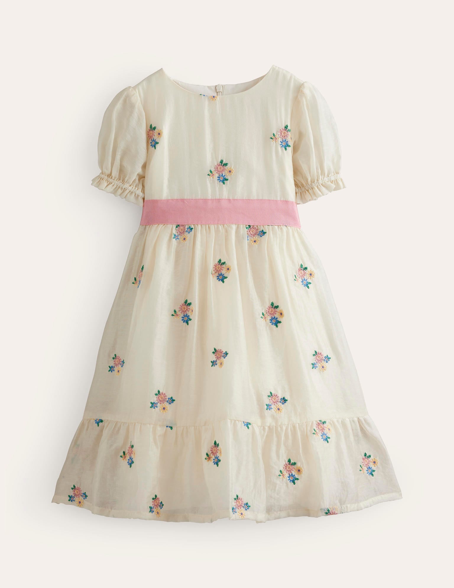 Flutter Organza Dress-Ivory Floral-1