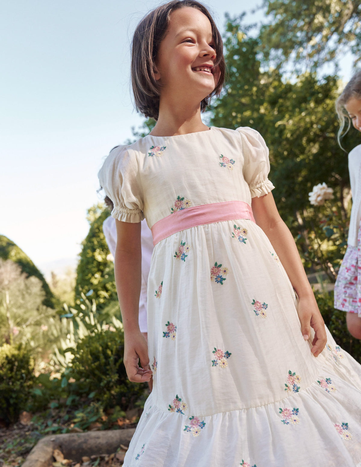 Flutter Organza Dress-Ivory Floral-4