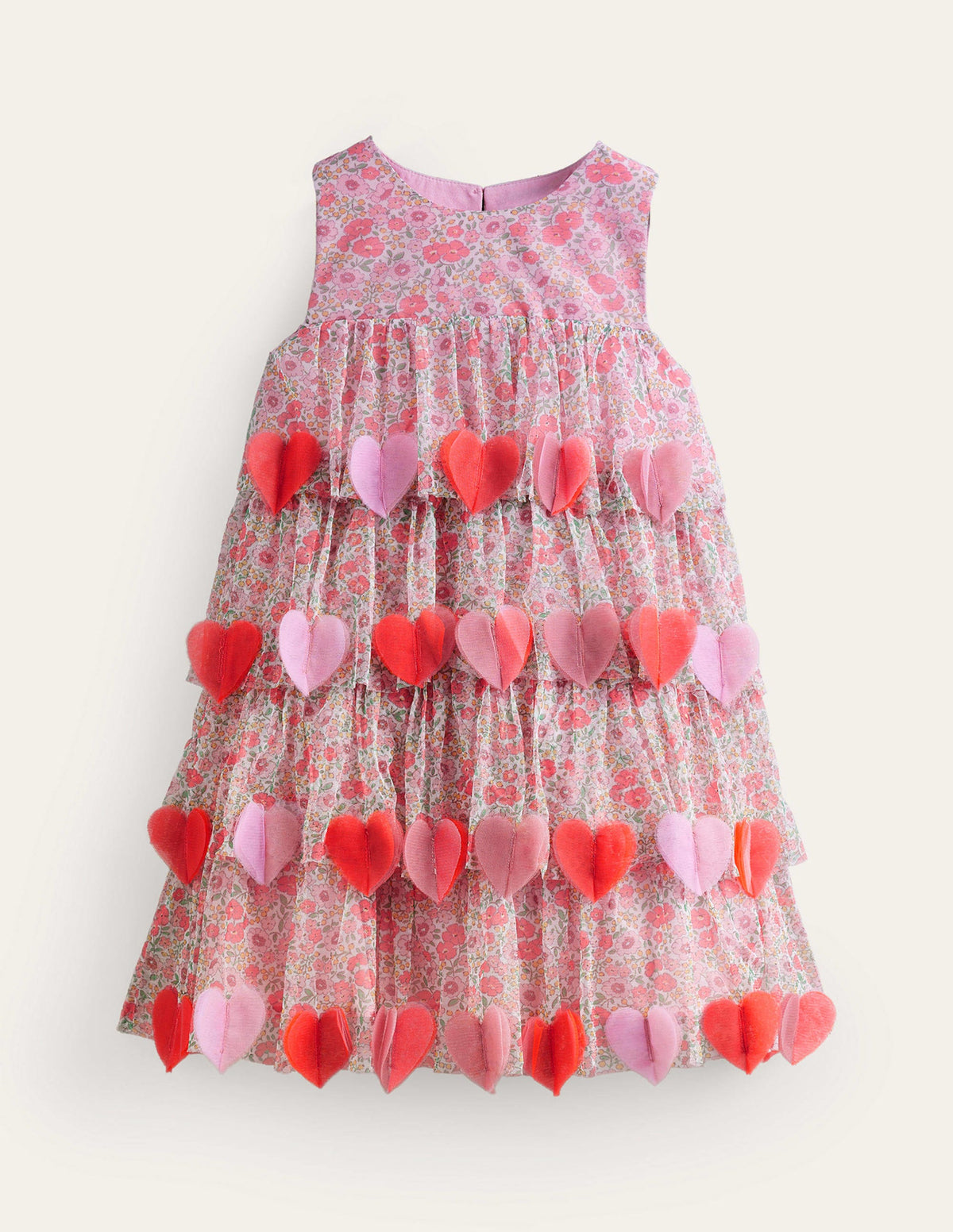 Heart Flutter Party Dress-Pink Flowerbed - Image 1