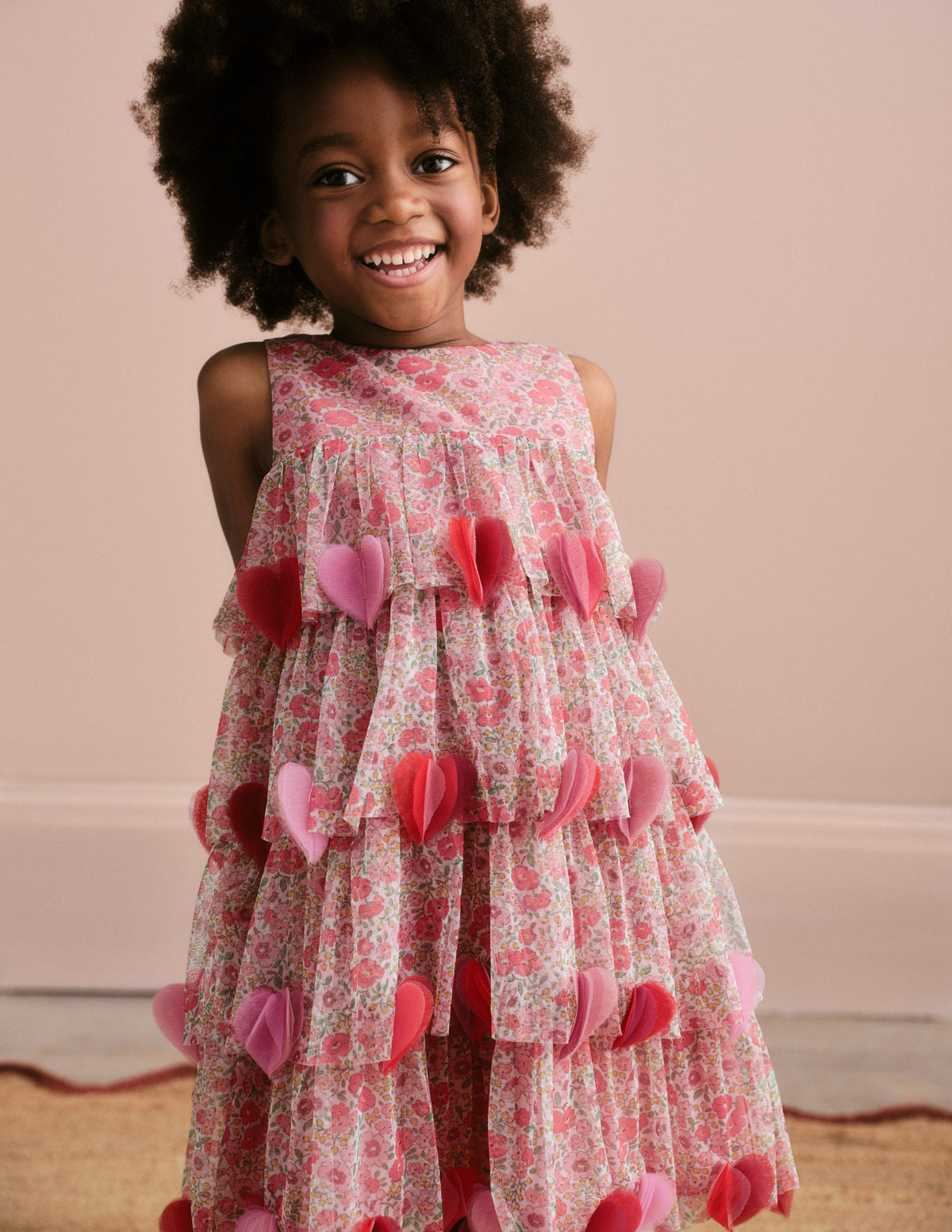 Heart Flutter Party Dress-Pink Flowerbed - Image 4