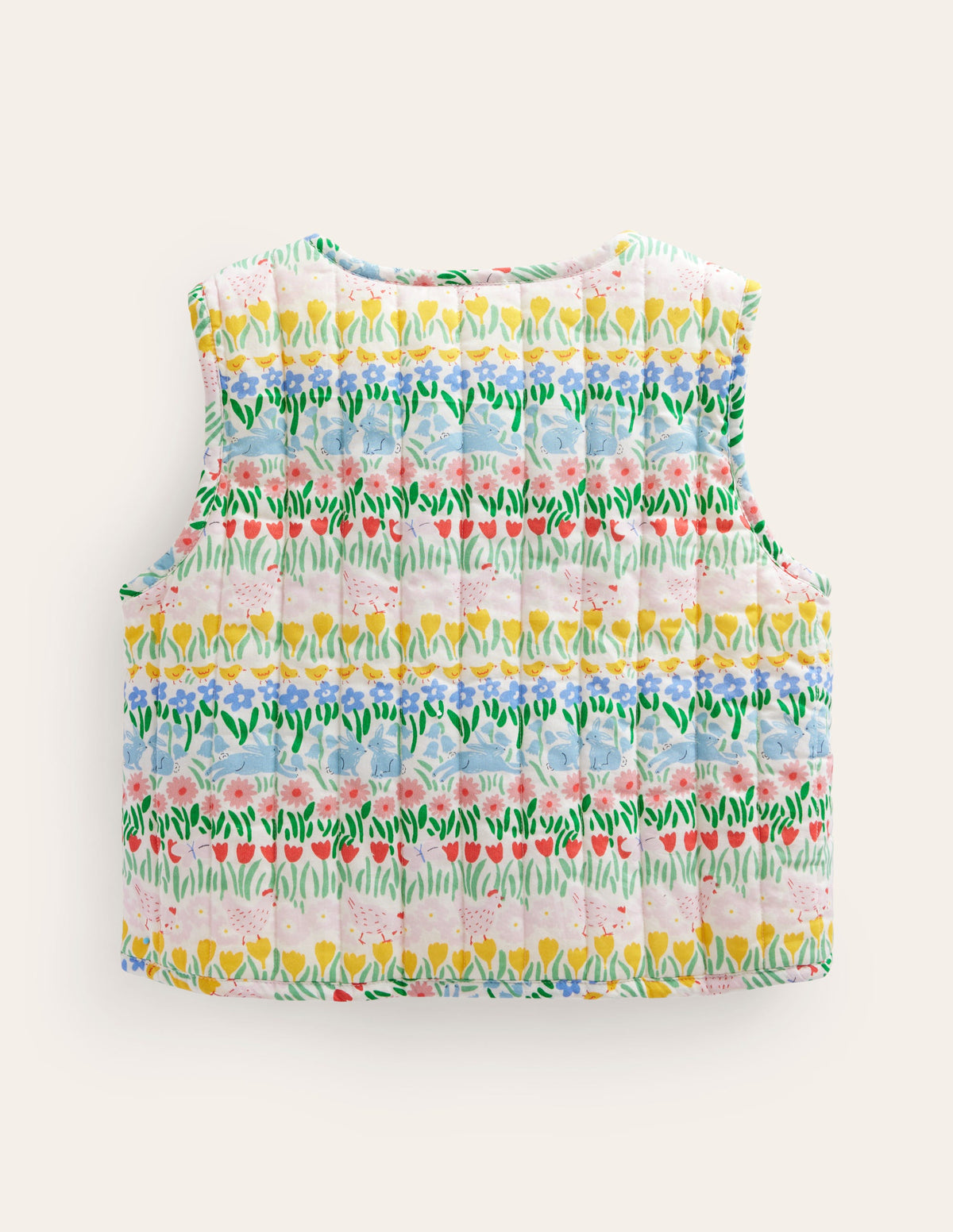 Quilted Gilet-Multi Spring Stripe-2