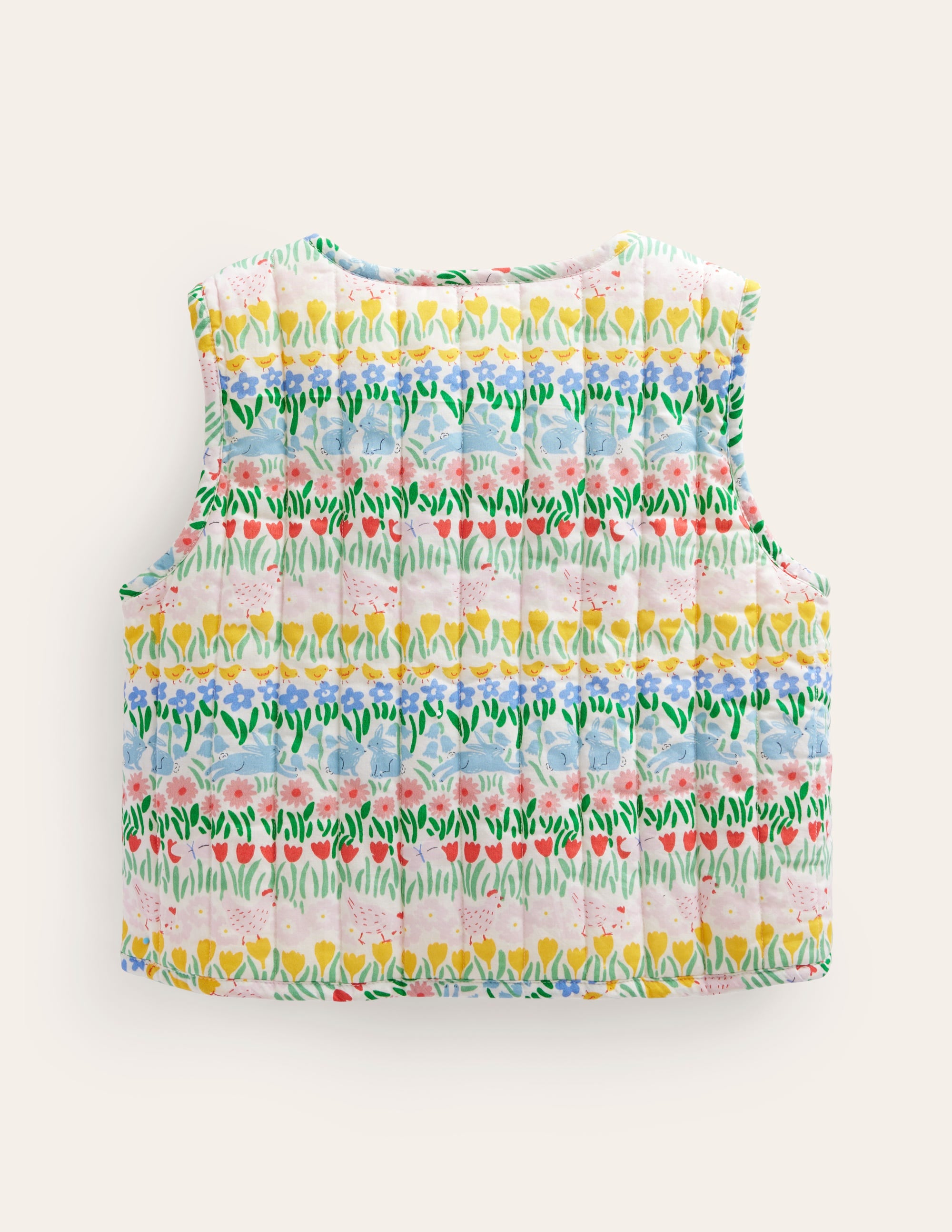 Quilted Gilet-Multi Spring Stripe - Image 2