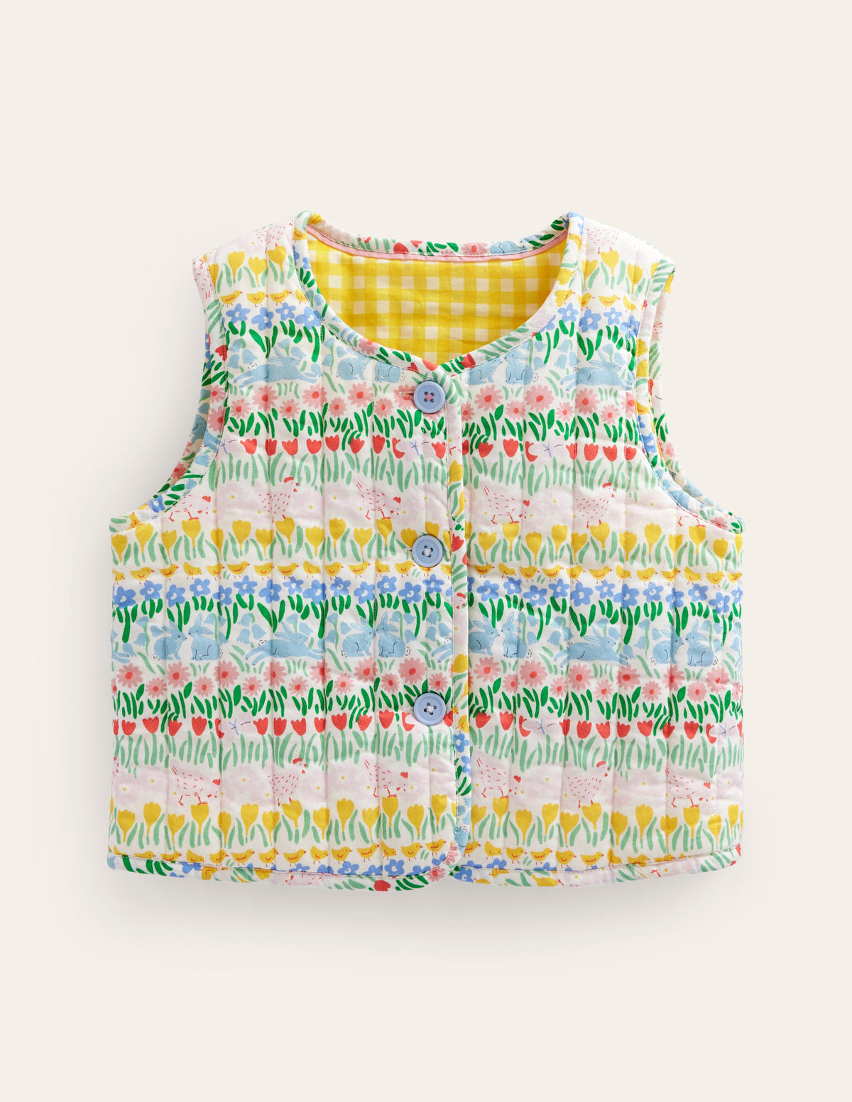 Quilted Gilet-Multi Spring Stripe-1