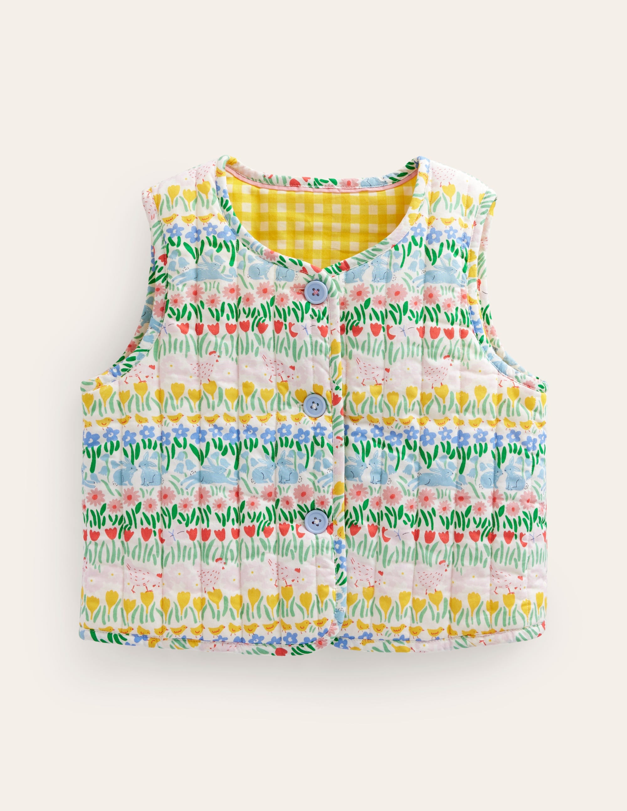 Quilted Gilet-Multi Spring Stripe - Image 1