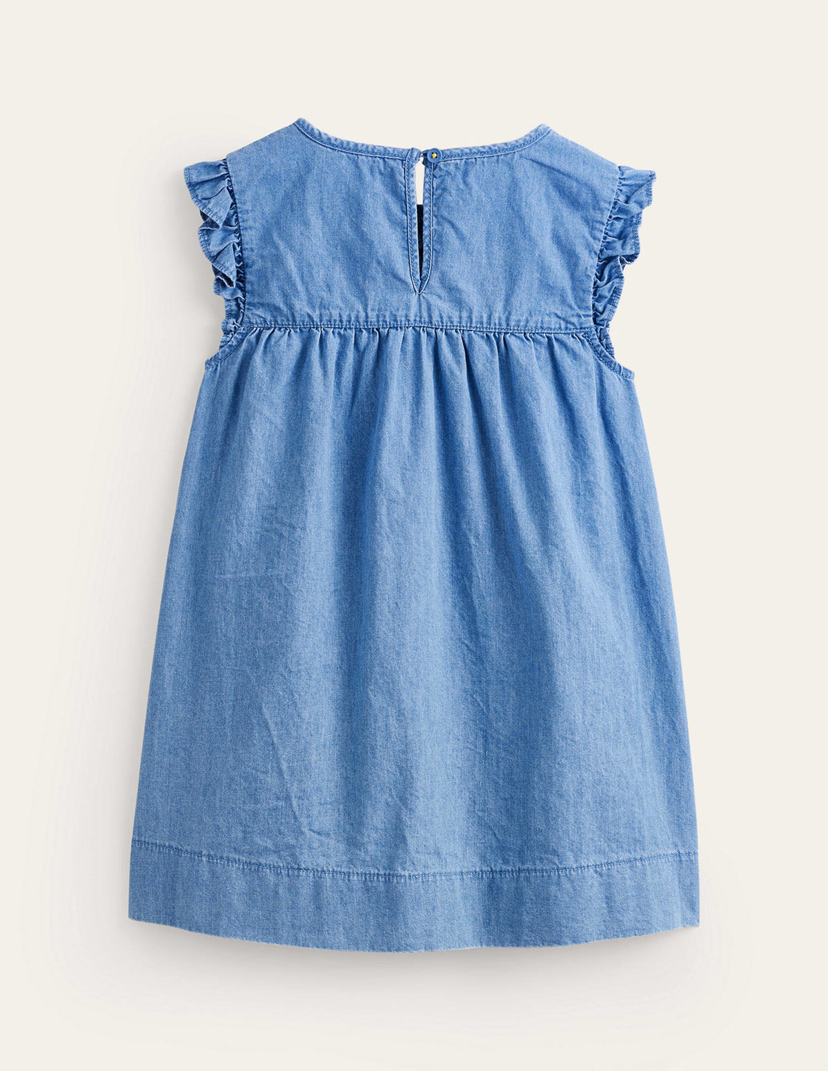 Woven Heart Pocket Tunic-Chambray - Image 2