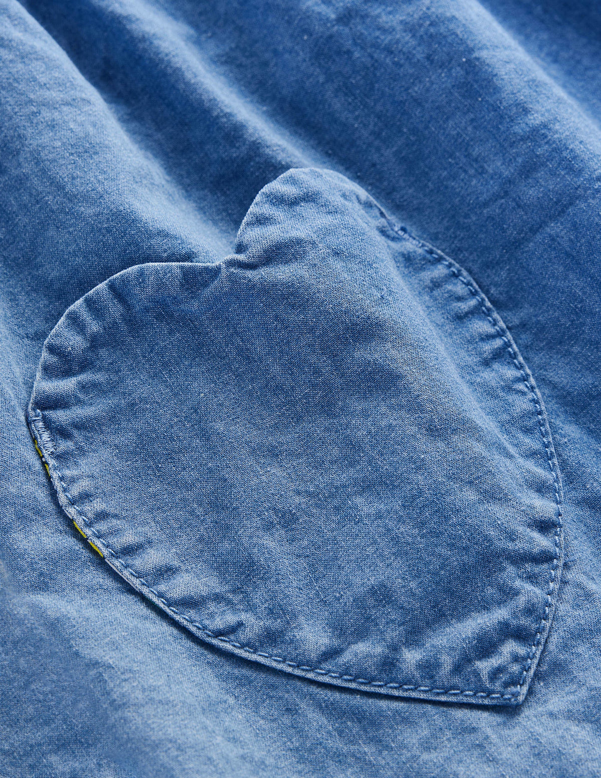 Woven Heart Pocket Tunic-Chambray - Image 3