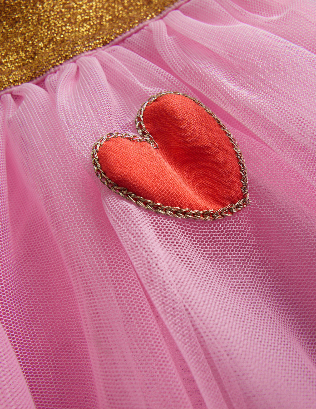 Tulle Appliqué Skirt-Pink Hearts - Image 3