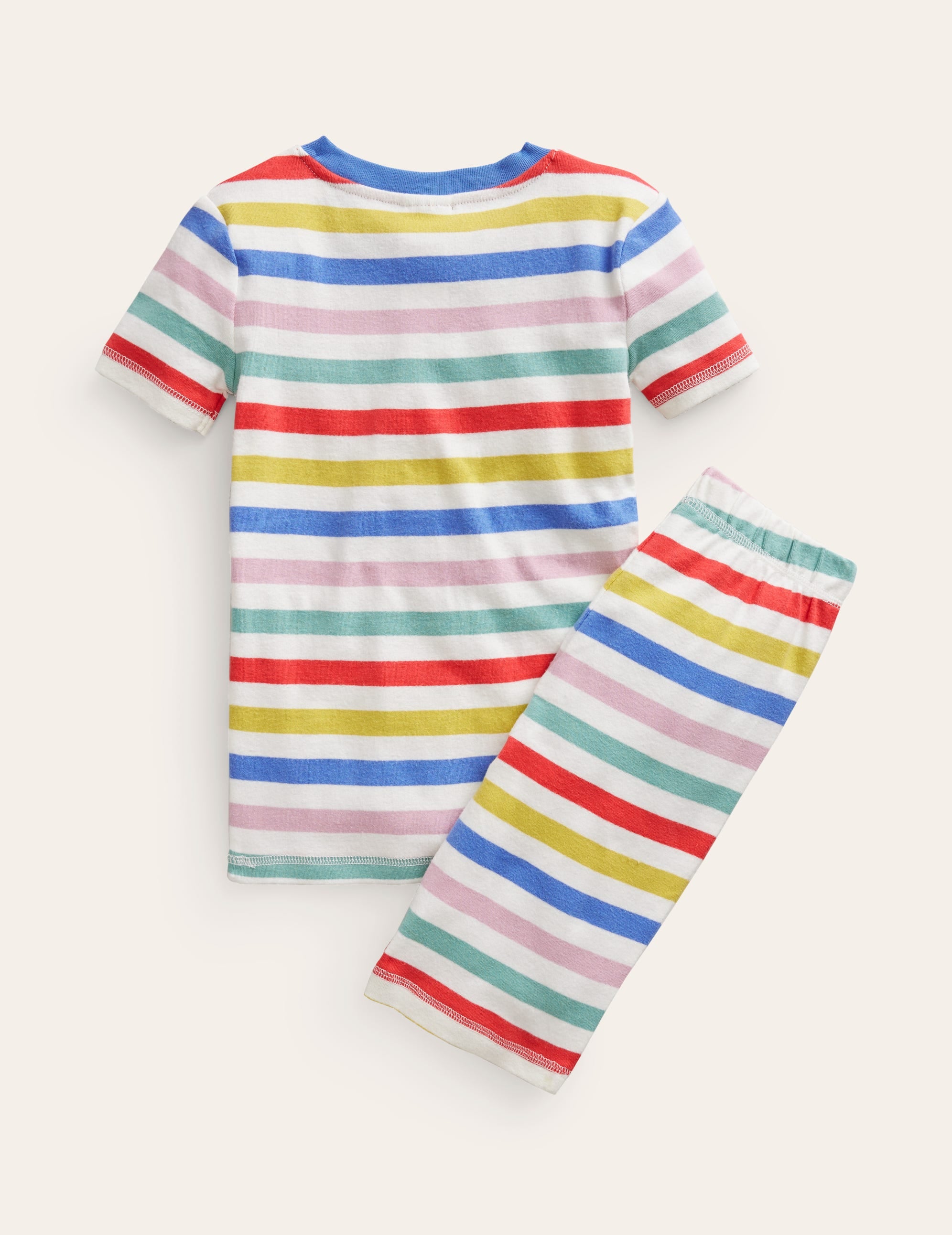 Striped Short John Pyjamas-Jam/Georgian Blue - Image 2