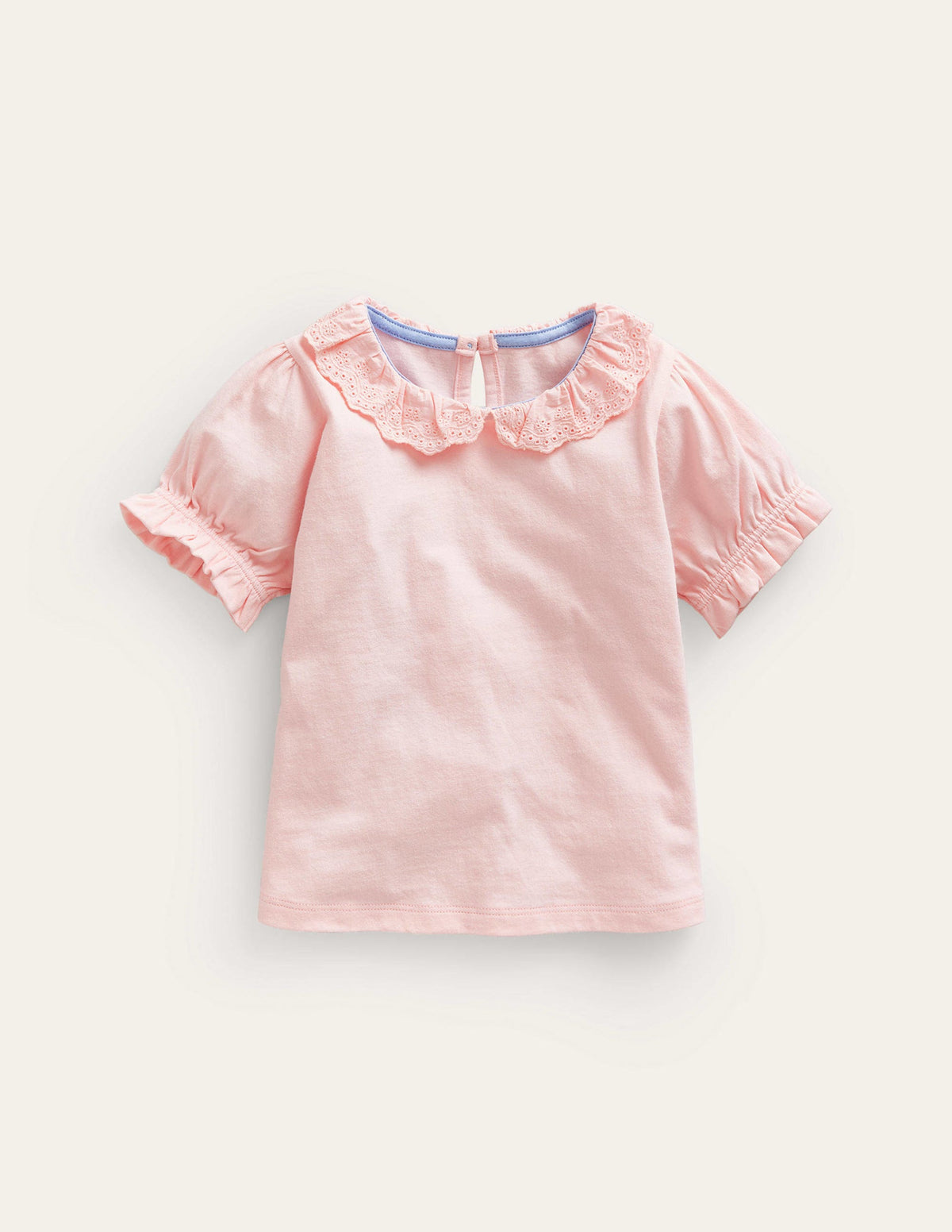 Short-sleeved Collared Top-Provence Dusty Pink-1