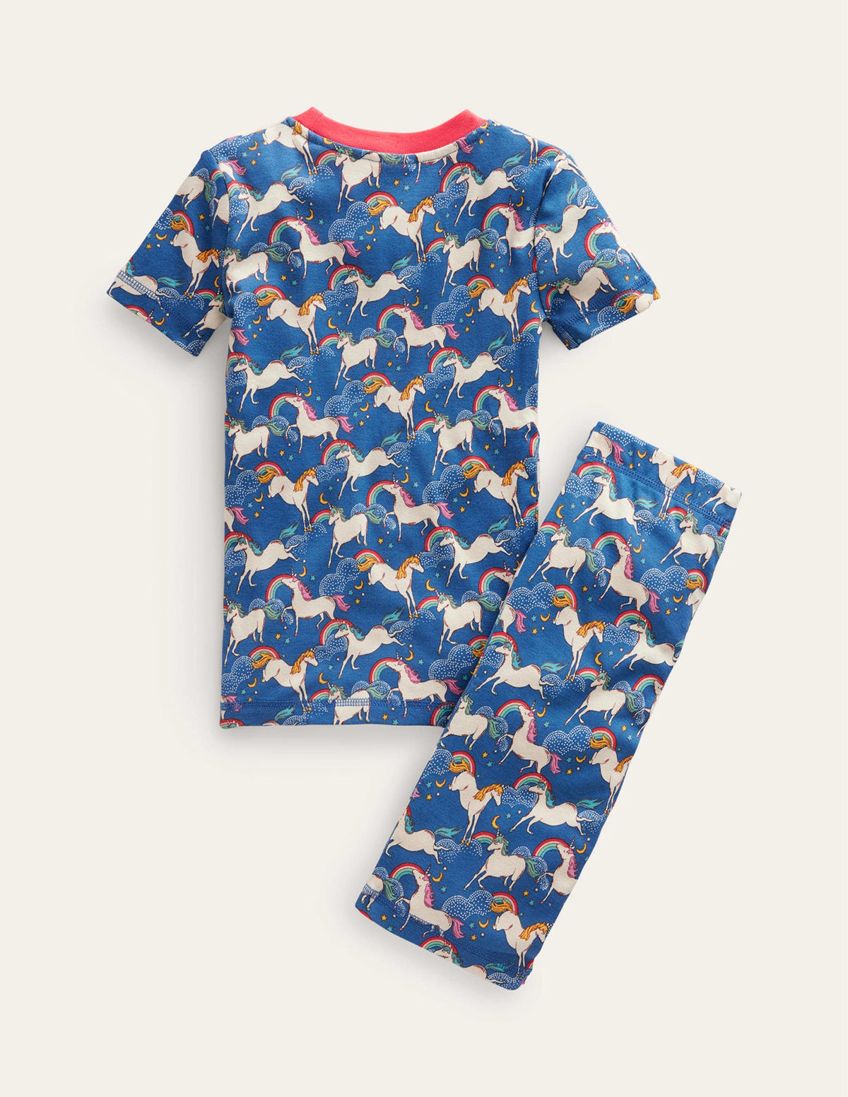 Snug Short John Pajamas-Bluejay Rainbow Unicorns-2